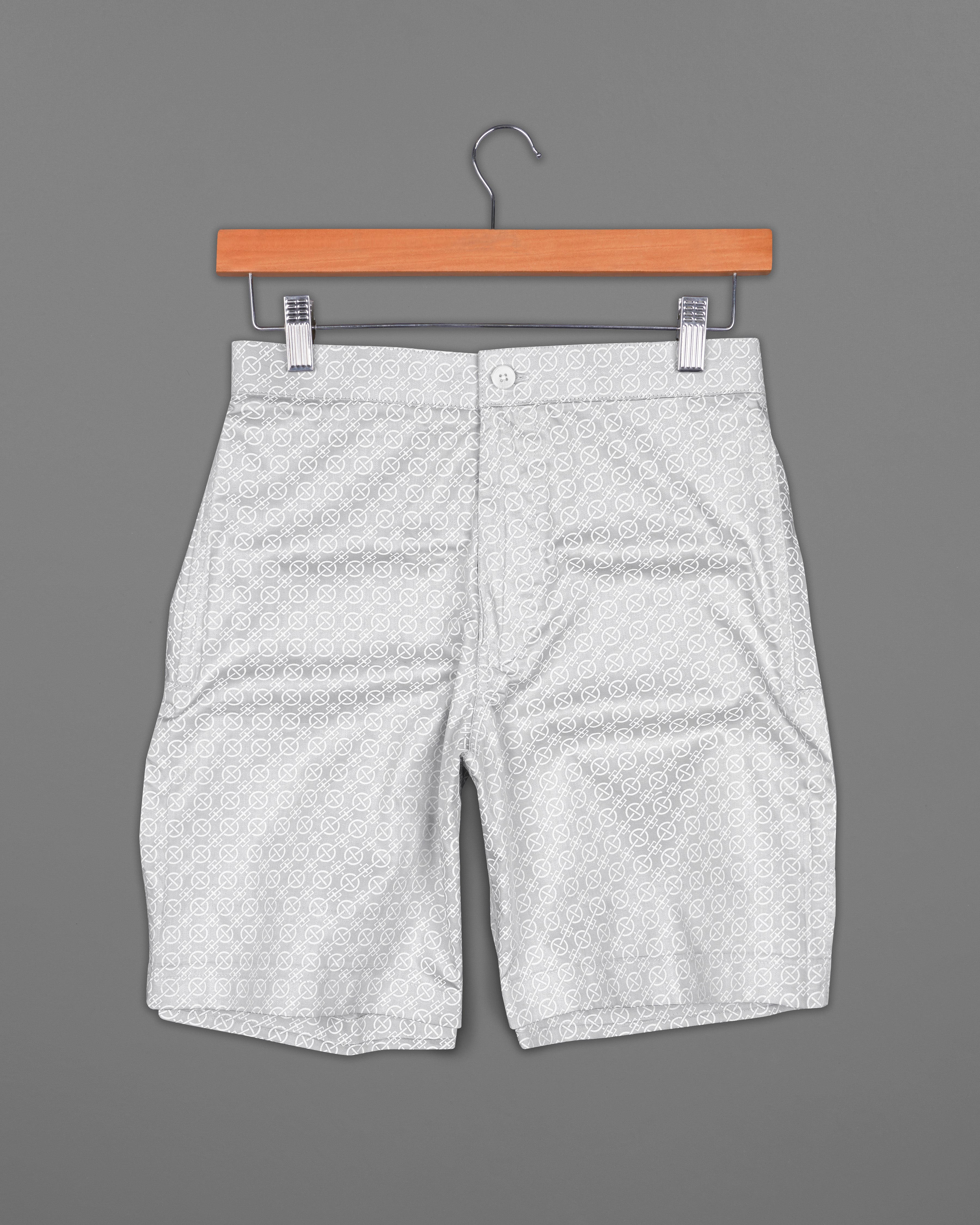 Nebula Gray and White Printed Super Soft Premium Cotton Shorts SR206-28, SR206-30, SR206-32, SR206-34, SR206-36, SR206-38, SR206-40, SR206-42, SR206-44