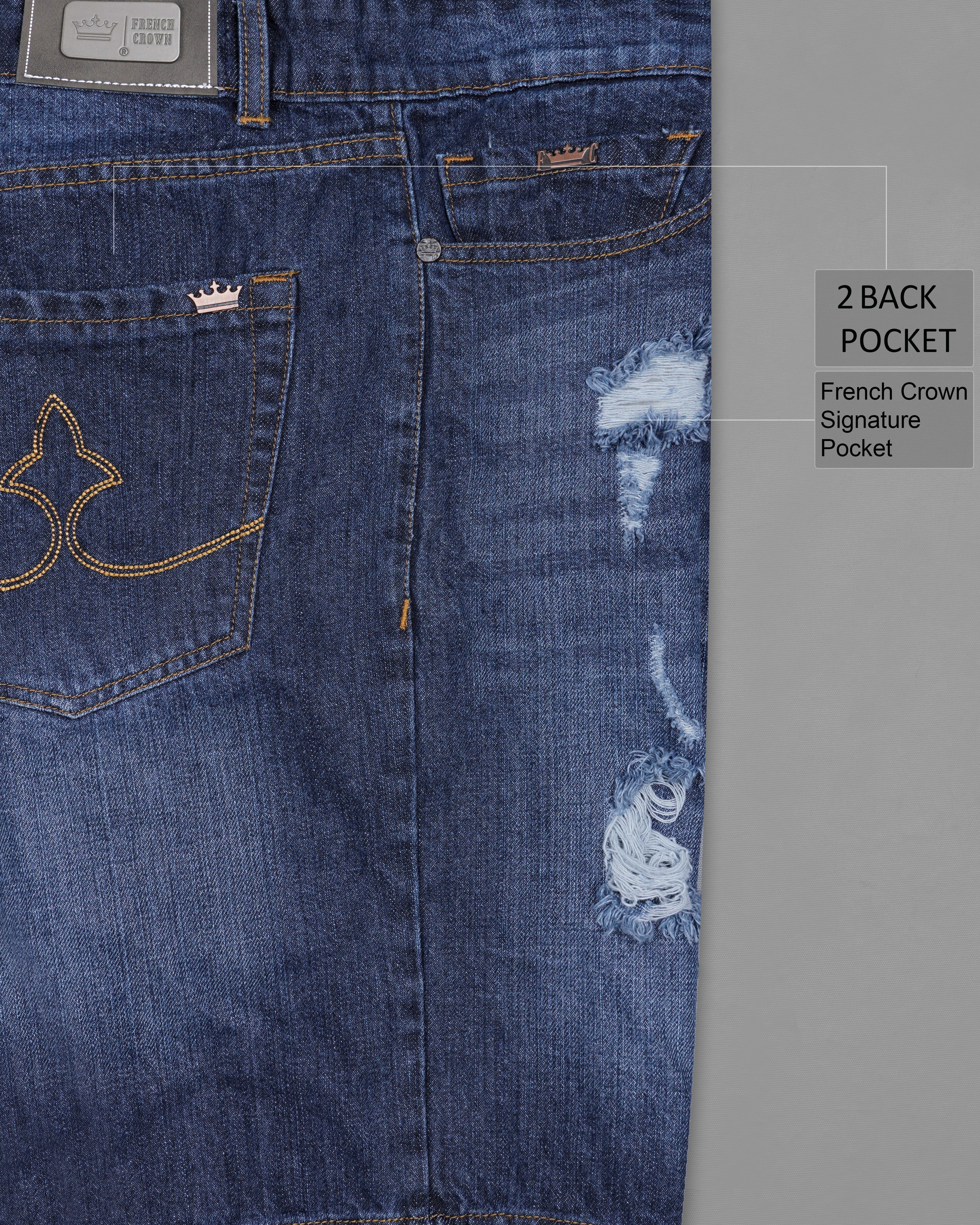 Rhino Blue Mildly Distressed Acid Wash Denim Shorts SR221-28, SR221-30, SR221-32, SR221-34, SR221-36, SR221-38, SR221-40, SR221-42, SR221-44