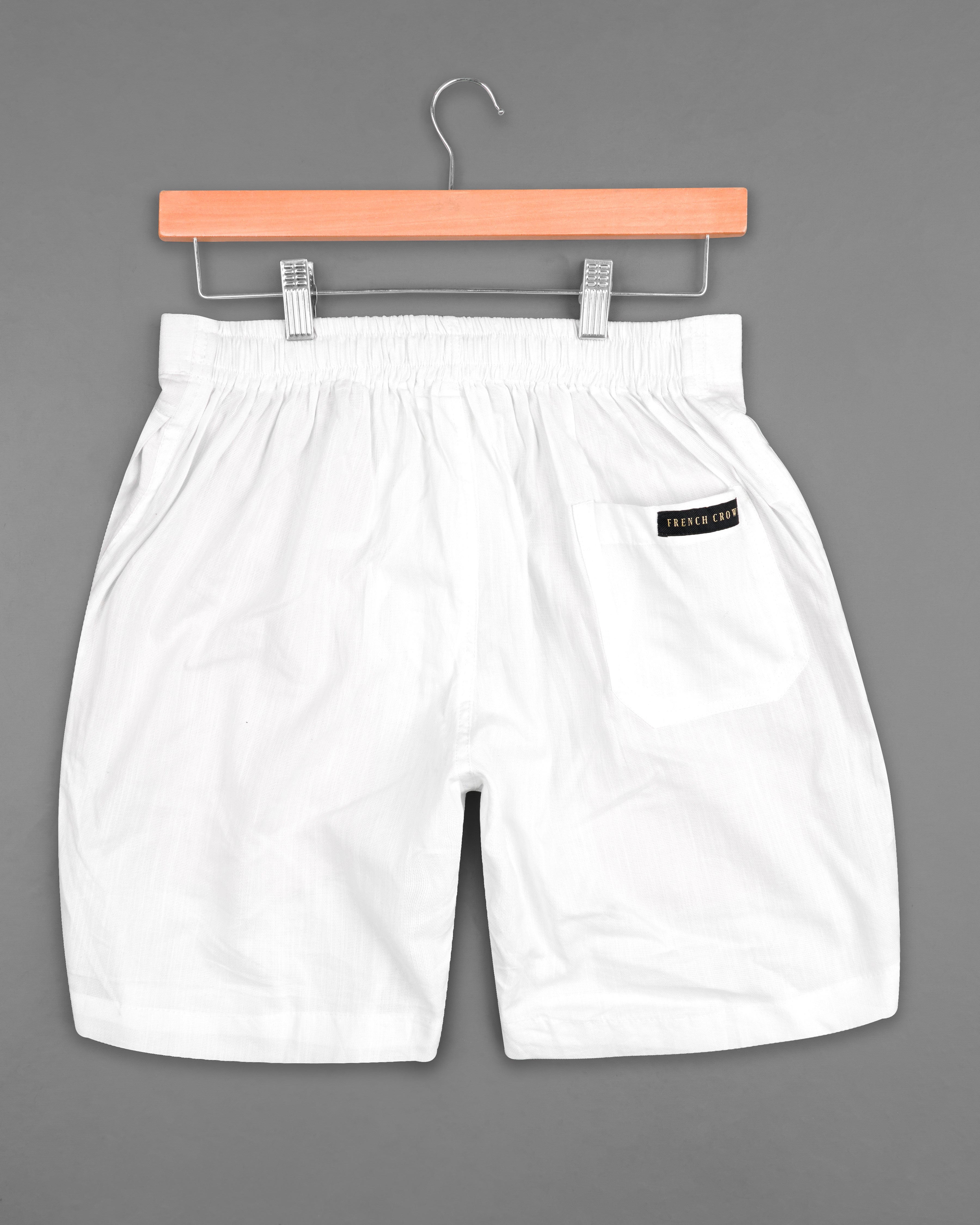 Bright White Dobby Textured Giza Cotton Shorts SR226-28, SR226-30, SR226-32, SR226-34, SR226-36, SR226-38, SR226-40, SR226-42, SR226-44