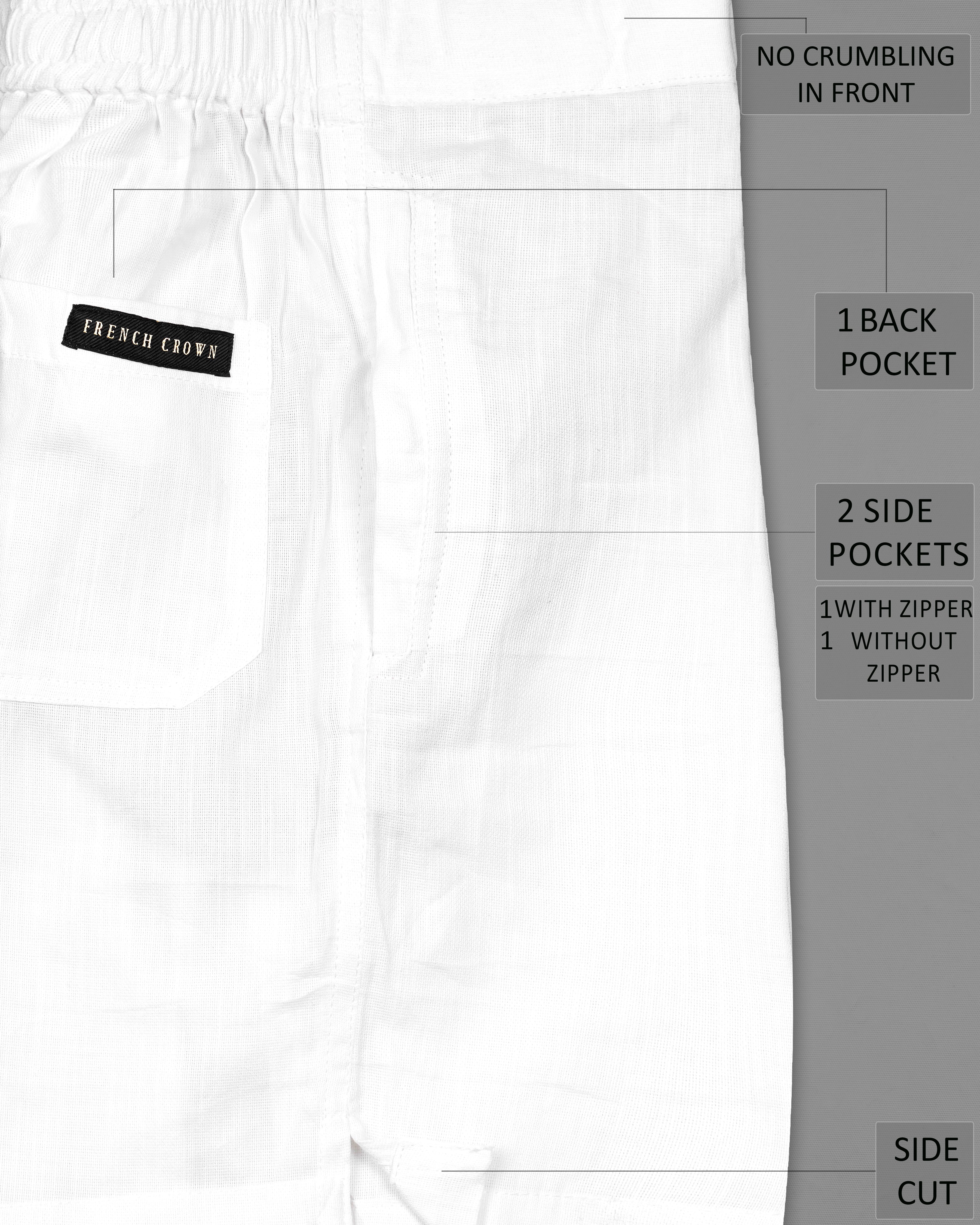 Bright White Dobby Textured Giza Cotton Shorts SR226-28, SR226-30, SR226-32, SR226-34, SR226-36, SR226-38, SR226-40, SR226-42, SR226-44