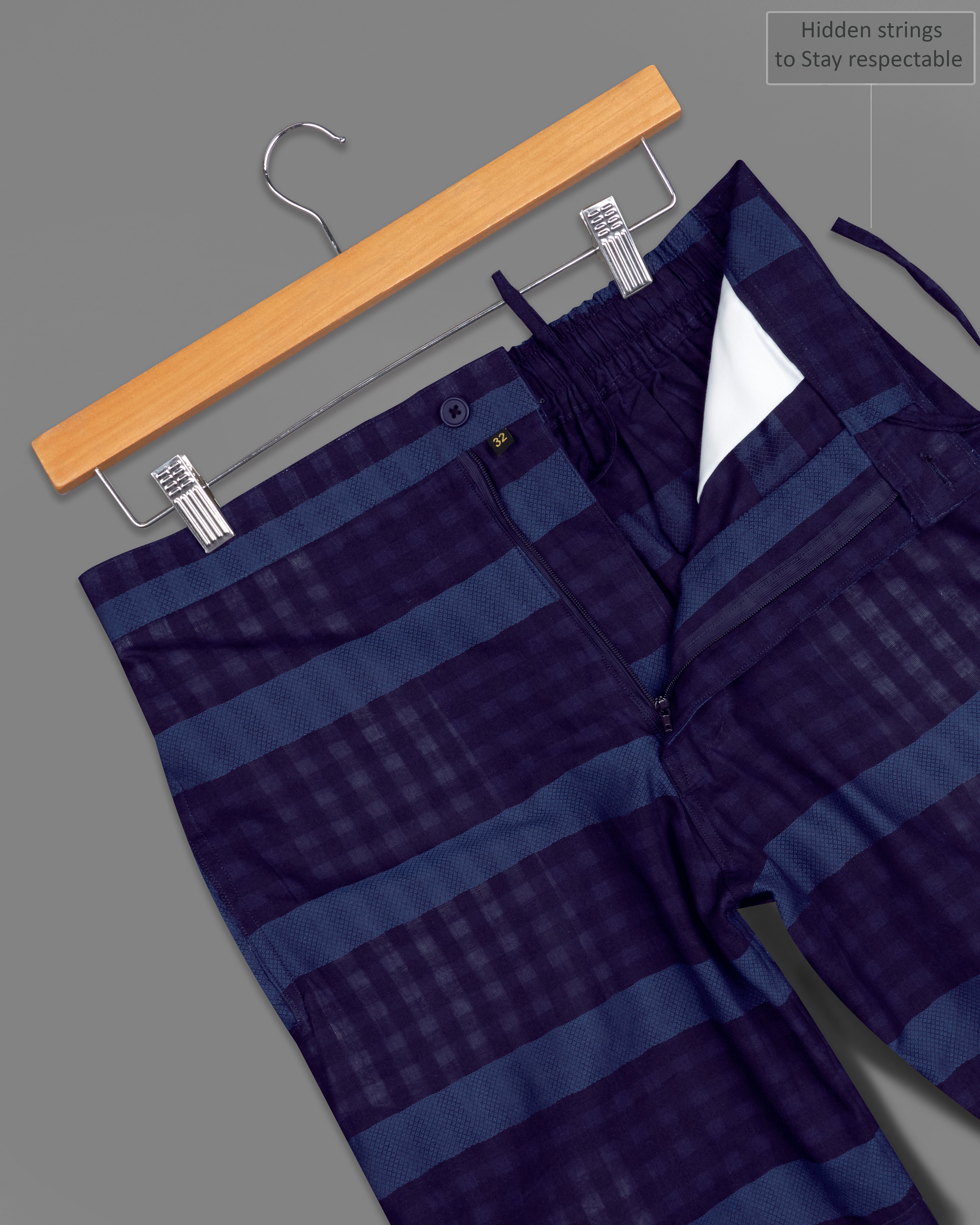 Mirage Navy Blue and Rhino Blue Striped Dobby Shorts SR246-28, SR246-30, SR246-32, SR246-34, SR246-36, SR246-38, SR246-40, SR246-42, SR246-44