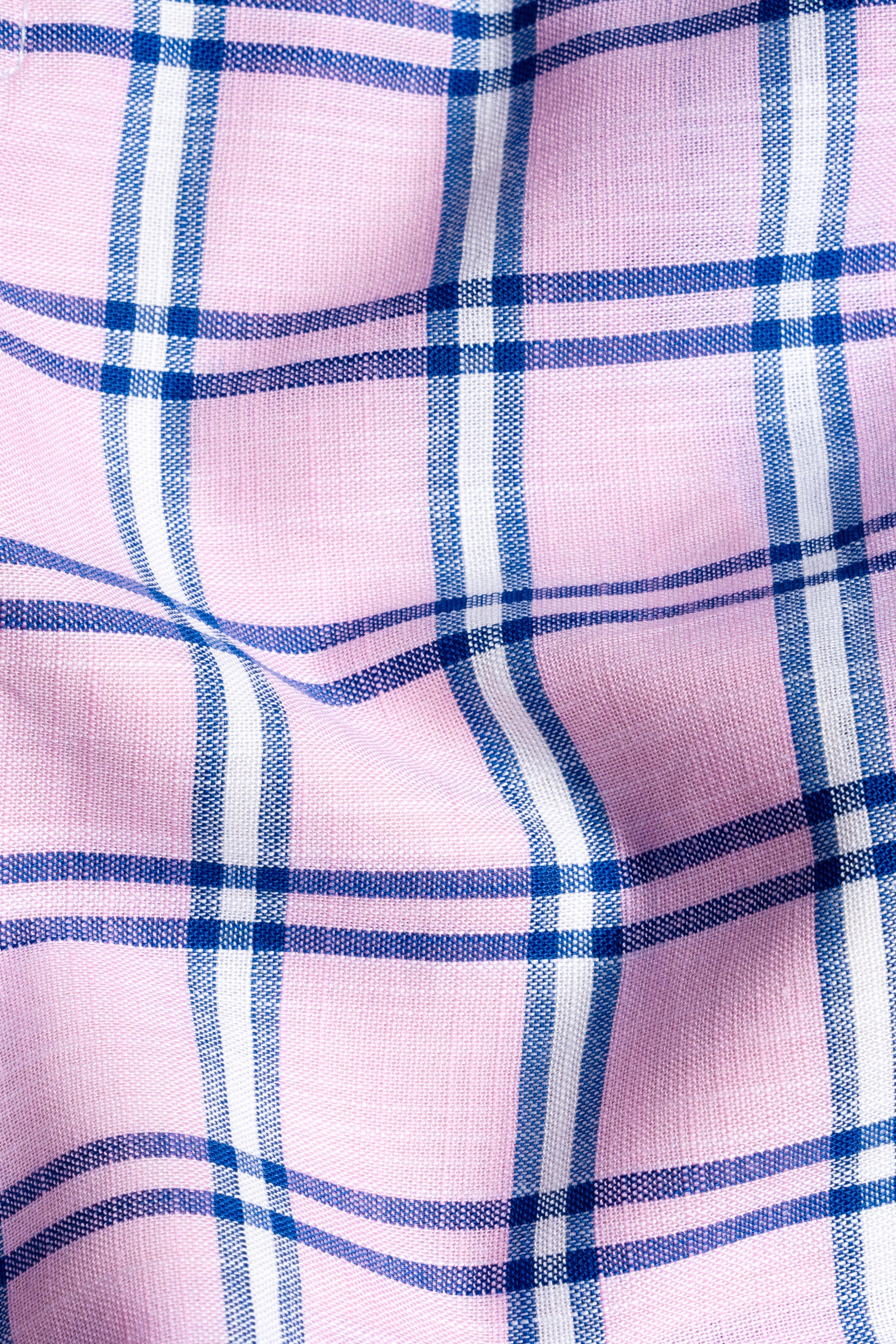 Melanie Pink and Smalt Blue Checkered Chambray Shorts SR375-28, SR375-30, SR375-32, SR375-34, SR375-36, SR375-38, SR375-40, SR375-42, SR375-44