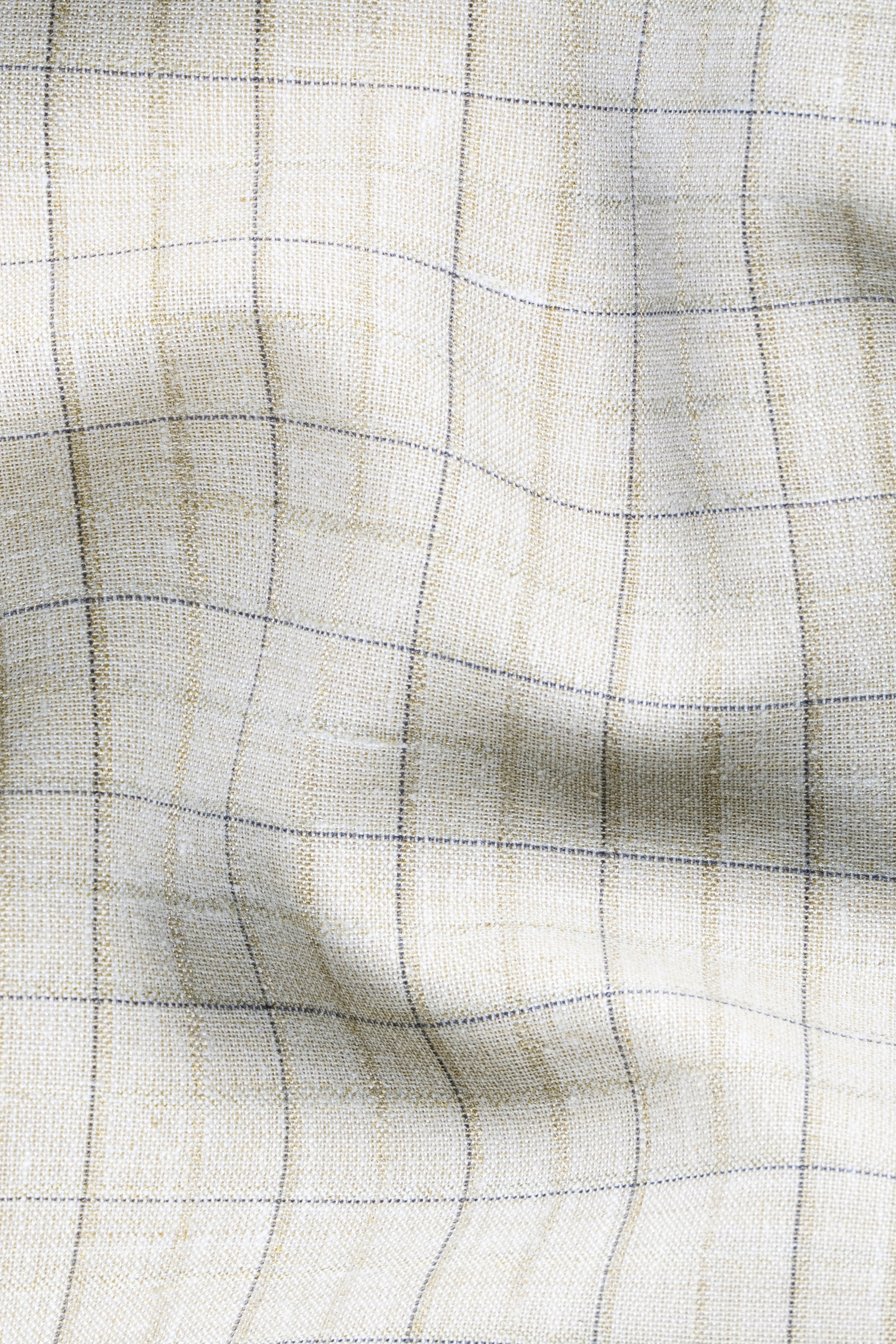 Celeste Cream Checkered Luxurious Linen Shorts SR379-28, SR379-30, SR379-32, SR379-34, SR379-36, SR379-38, SR379-40, SR379-42, SR379-44