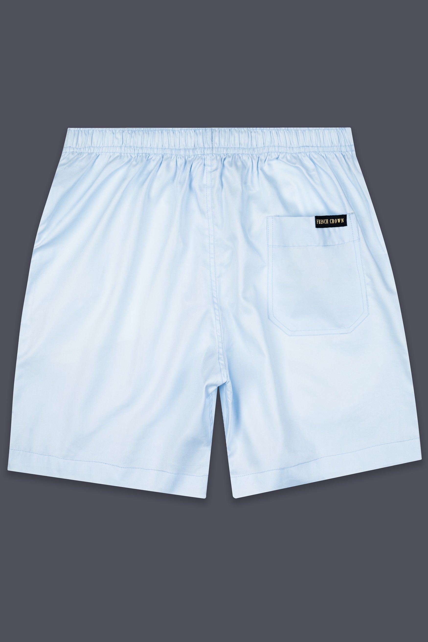 Cloudy Blue Twill Premium Cotton Shorts