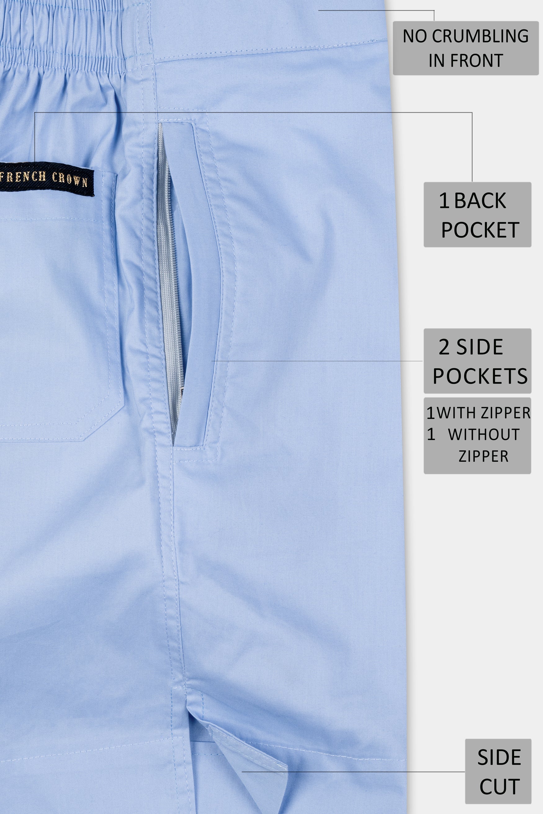 Casper Blue Premium Cotton Shorts