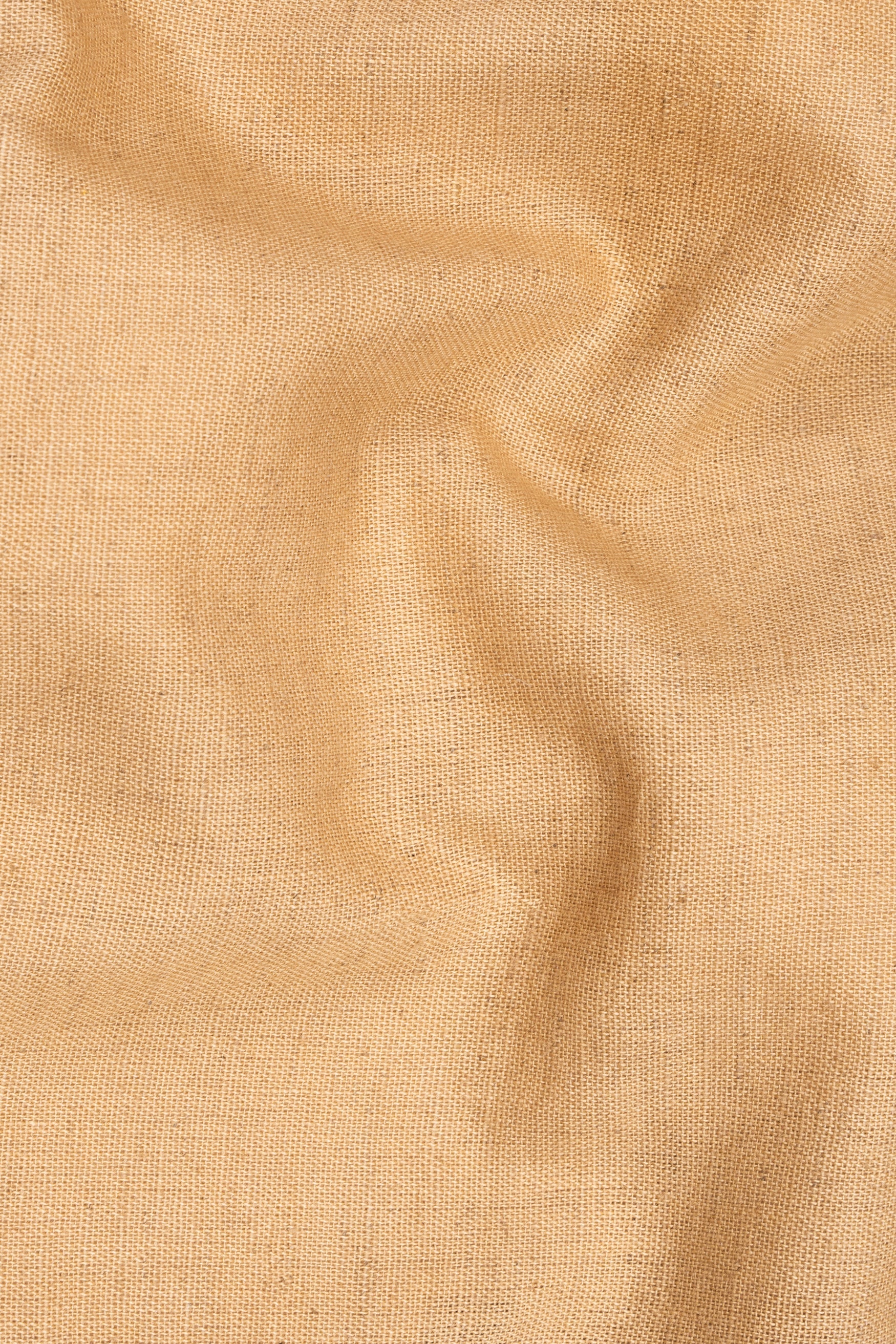 Tacao Orange Textured Luxurious Linen Shorts