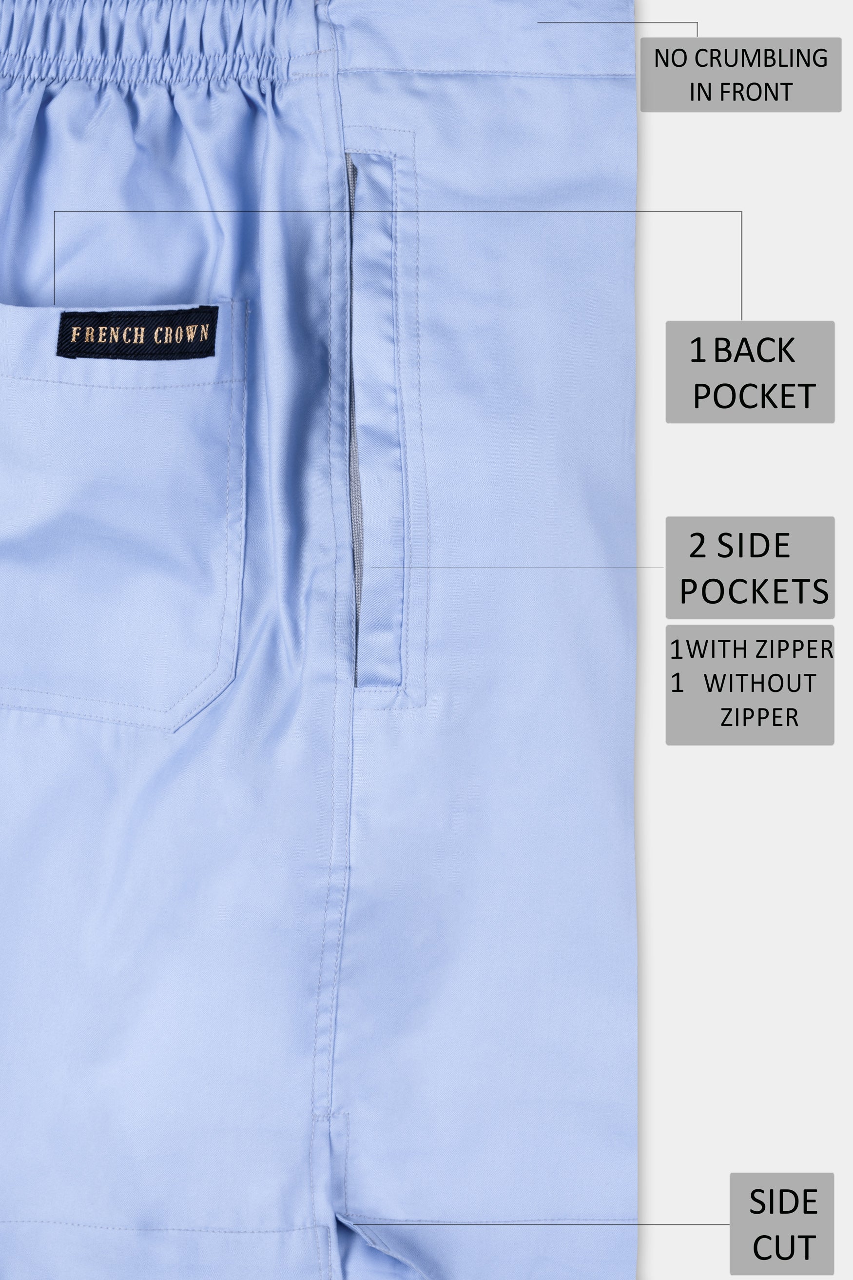 Wistful Blue Subtle Sheen Super Soft Premium Cotton Short