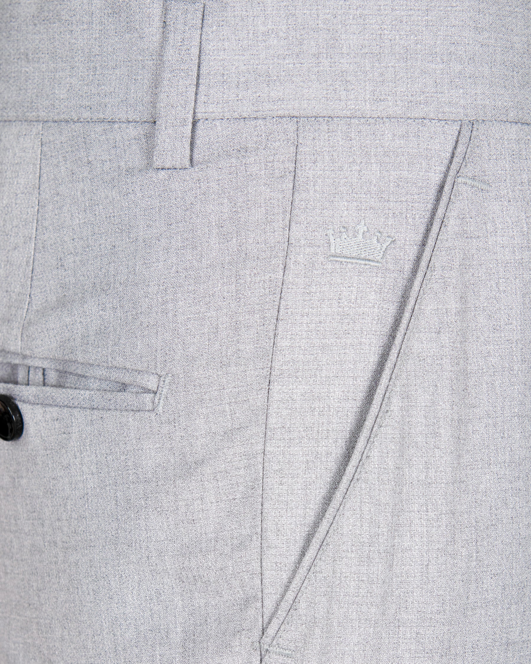 Mischka Grey Cross Buttoned Bandhgala/Mandarin Woolrich Suit ST1300-CBG-36, ST1300-CBG-38, ST1300-CBG-40, ST1300-CBG-42, ST1300-CBG-44, ST1300-CBG-46, ST1300-CBG-48, ST1300-CBG-50, ST1300-CBG-56, ST1300-CBG-52, ST1300-CBG-54, ST1300-CBG-58, ST1300-CBG-60