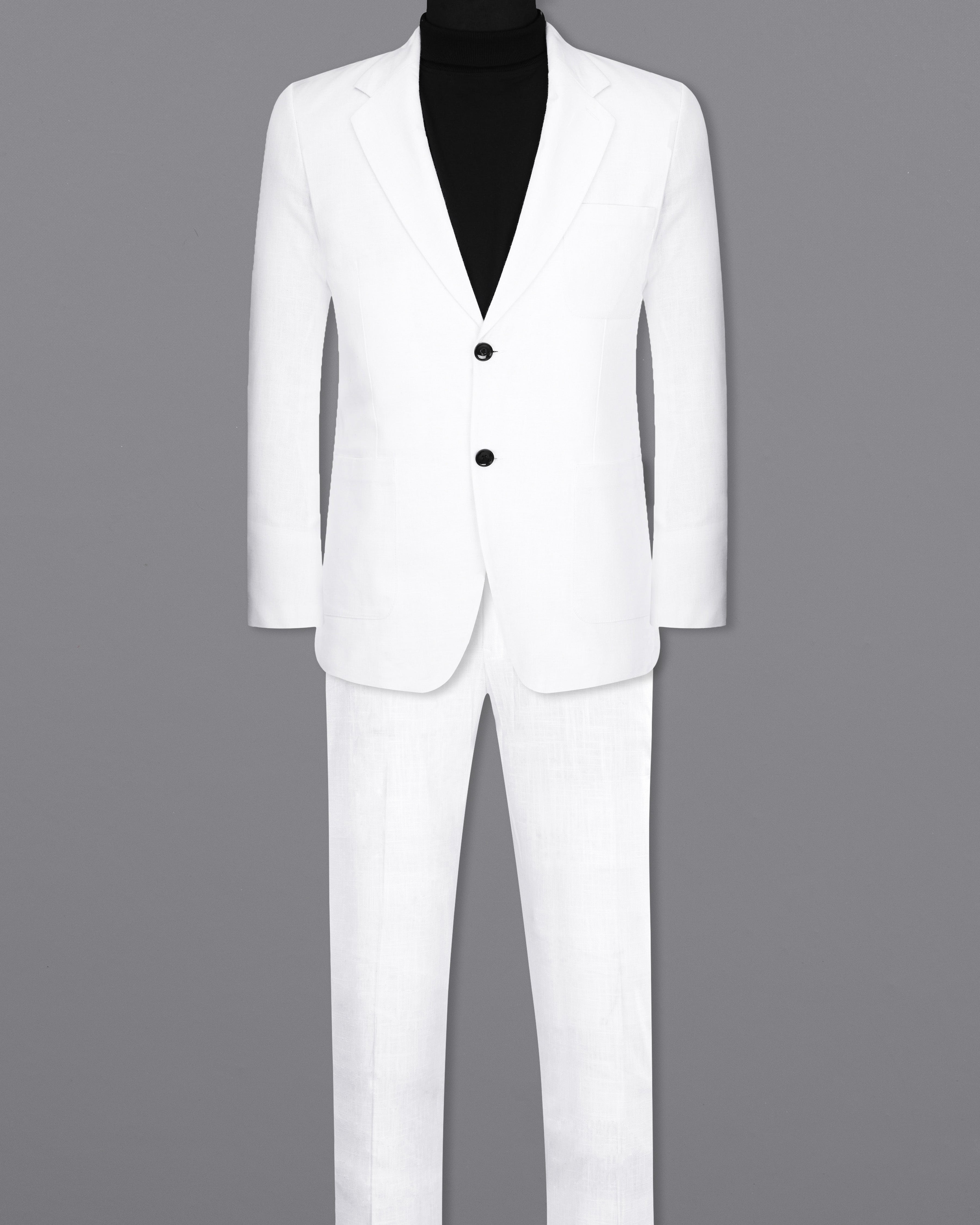 Snow White Luxurious Linen Sports Suit