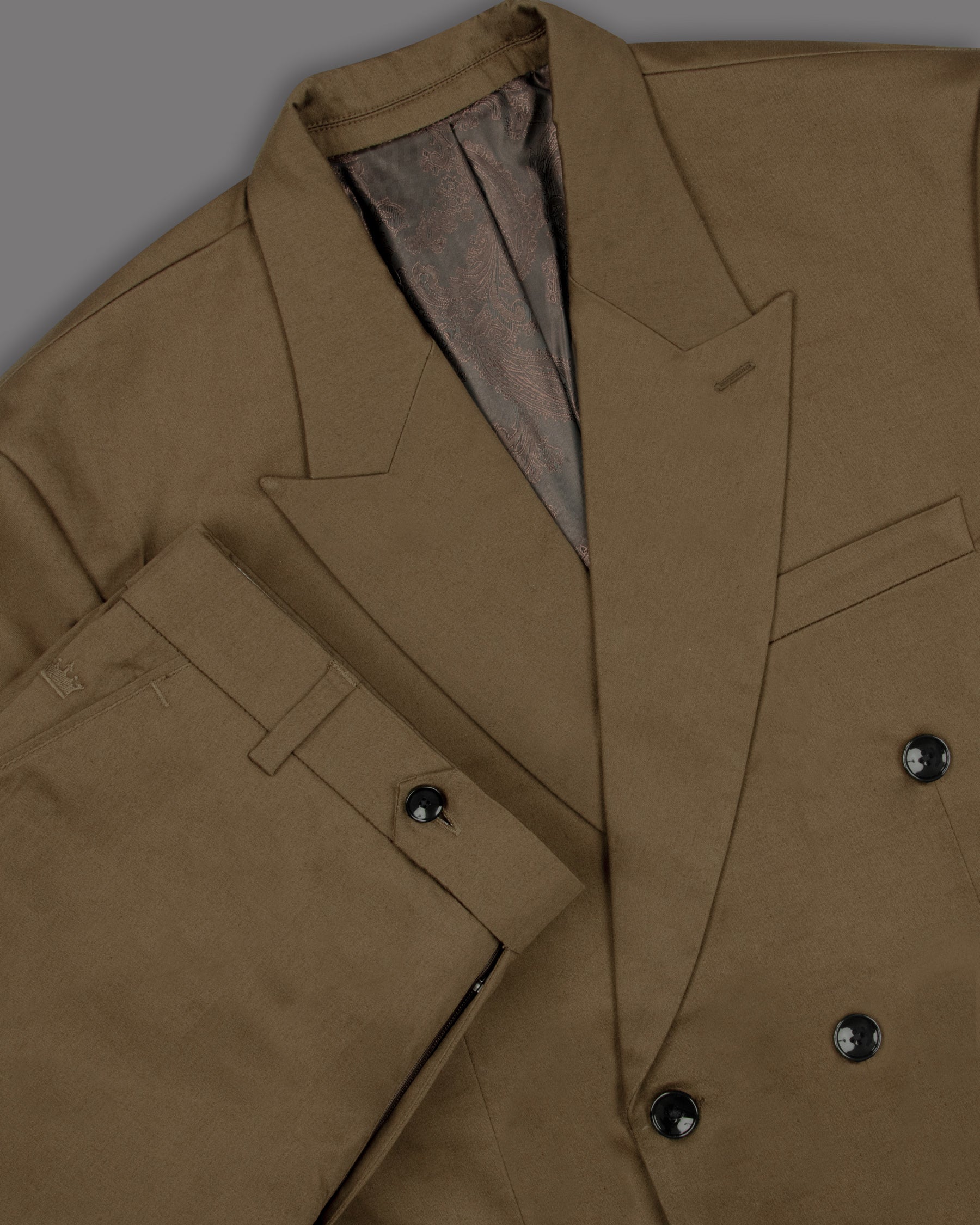 Hemlock Brown DouSTe Breasted Premium Cotton Suit ST1256-DB-42, ST1256-DB-44, ST1256-DB-46, ST1256-DB-48, ST1256-DB-50, ST1256-DB-52, ST1256-DB-54, ST1256-DB-56, ST1256-DB-36, ST1256-DB-38, ST1256-DB-40, ST1256-DB-58, ST1256-DB-60