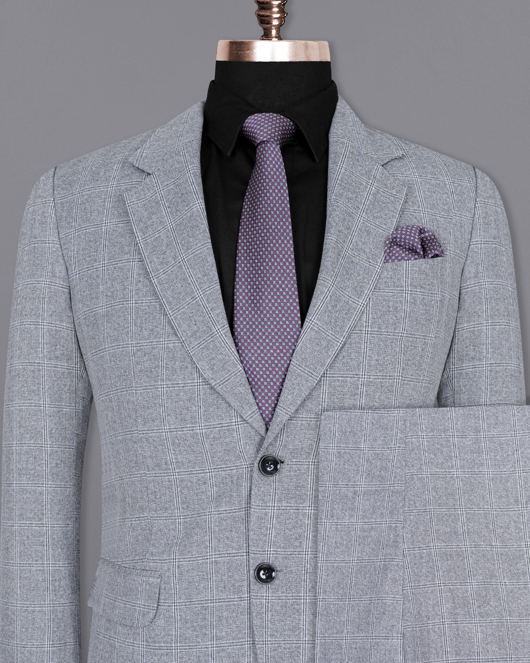 Manatee Grey windowpane Wool Rich Suit ST1445-SB-36,ST1445-SB-38,ST1445-SB-40,ST1445-SB-42,ST1445-SB-44,ST1445-SB-46,ST1445-SB-48,ST1445-SB-50,ST1445-SB-52,ST1445-SB-54,ST1445-SB-56,ST1445-SB-58,ST1445-SB-60