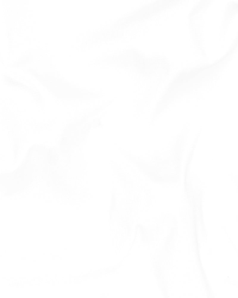 Bright white Cross Placket Premium Cotton Bandhgala Suit