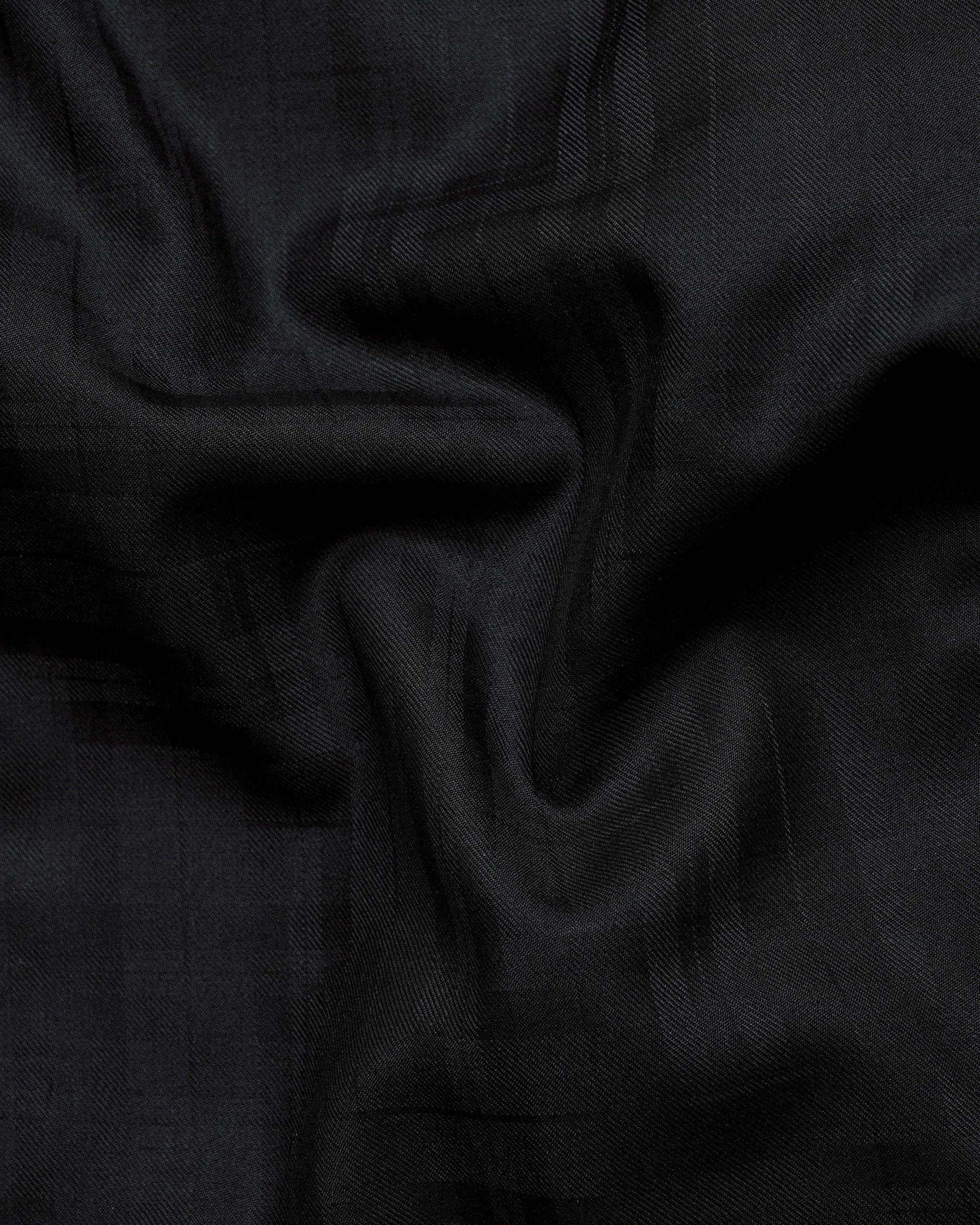 Jade Black Subtle Plaid Bandhgala Suit ST1883-BG-36, ST1883-BG-38, ST1883-BG-40, ST1883-BG-42, ST1883-BG-44, ST1883-BG-46, ST1883-BG-48, ST1883-BG-50, ST1883-BG-52, ST1883-BG-54, ST1883-BG-56, ST1883-BG-58, ST1883-BG-60