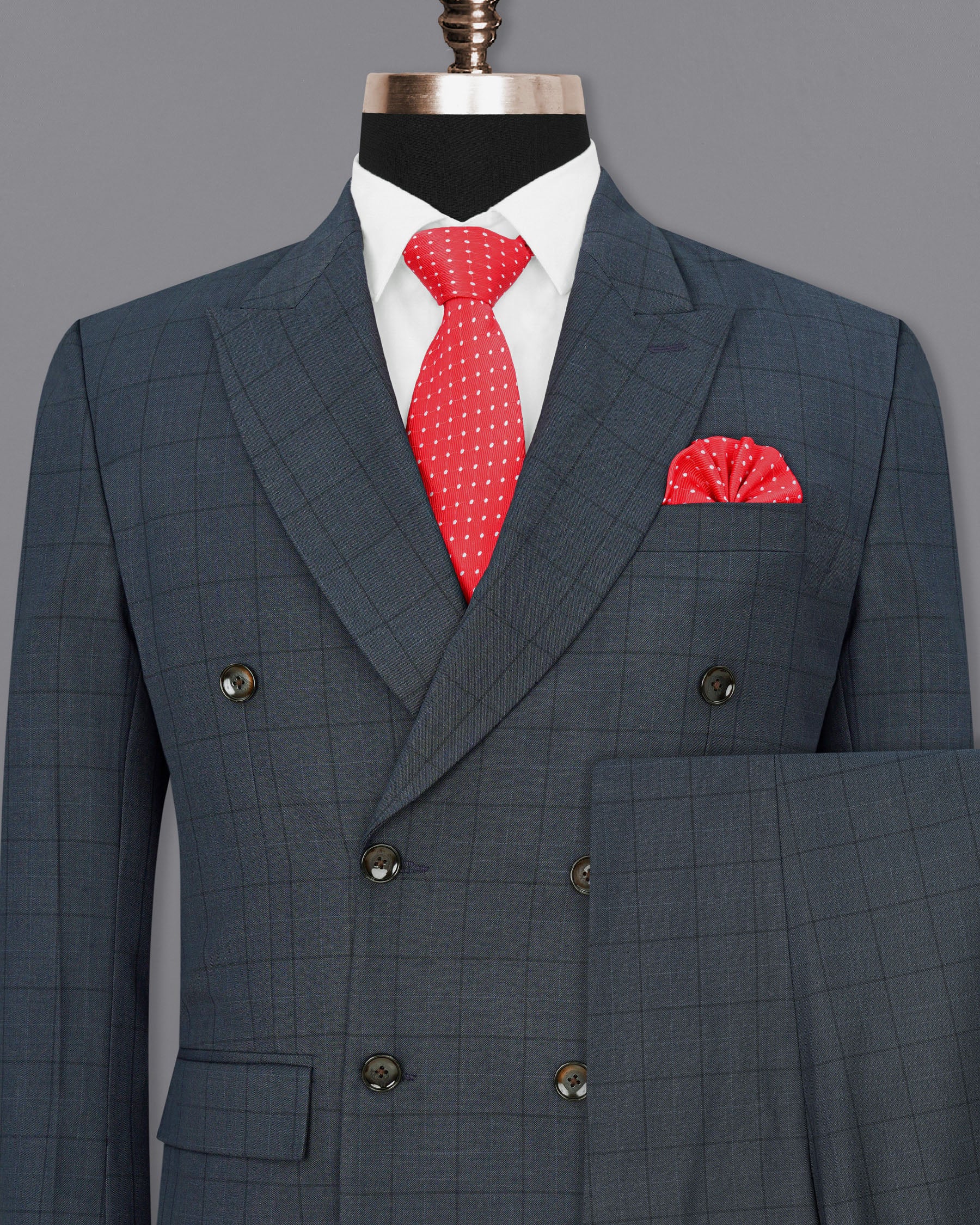 lridium with mirage plaid Windowpane Double Breasted Suit ST1888-DB-36, ST1888-DB-38, ST1888-DB-40, ST1888-DB-42, ST1888-DB-44, ST1888-DB-46, ST1888-DB-48, ST1888-DB-50, ST1888-DB-52, ST1888-DB-54, ST1888-DB-56, ST1888-DB-58, ST1888-DB-60