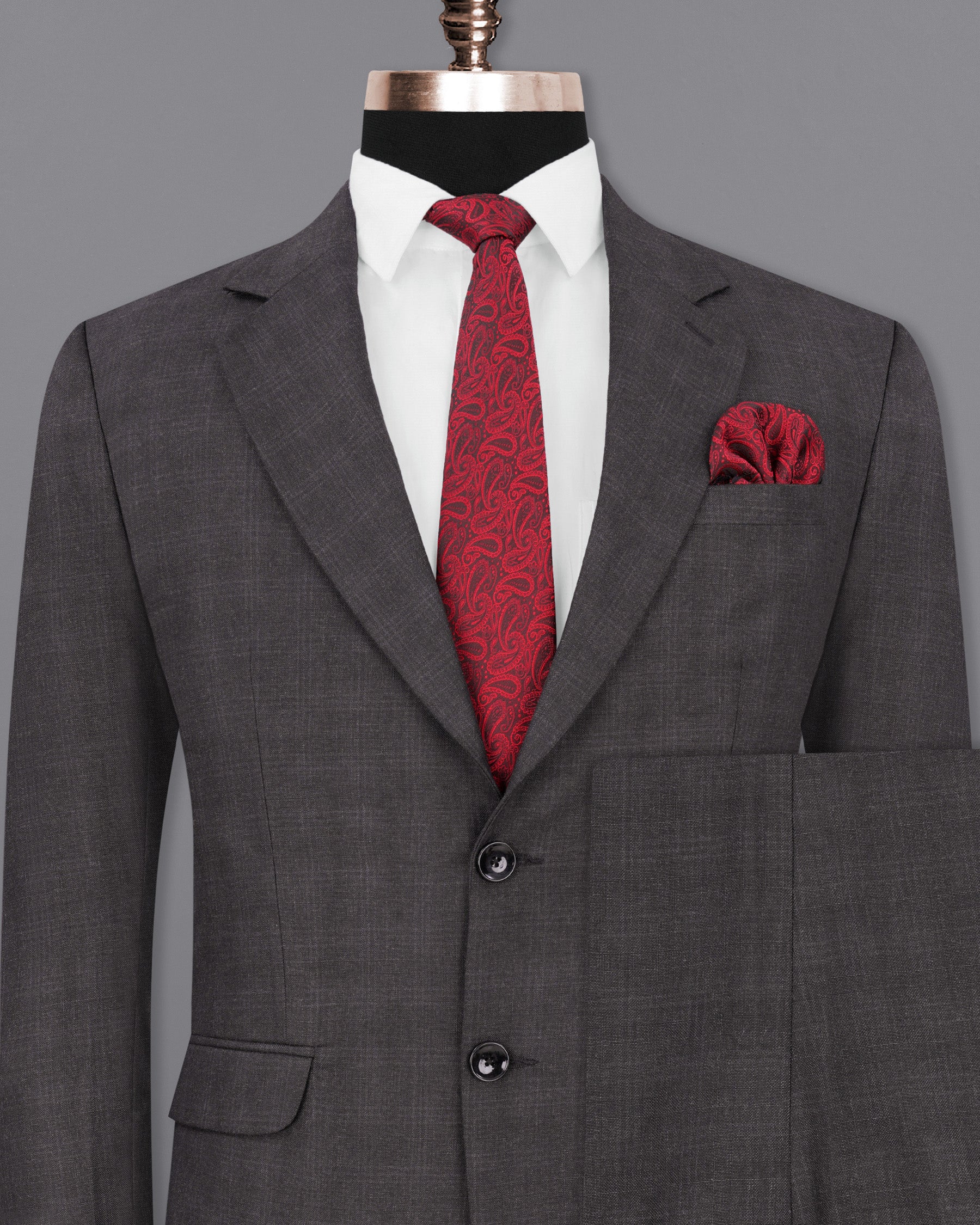 Iridium Gray Subtle Plaid Single Breasted Suit