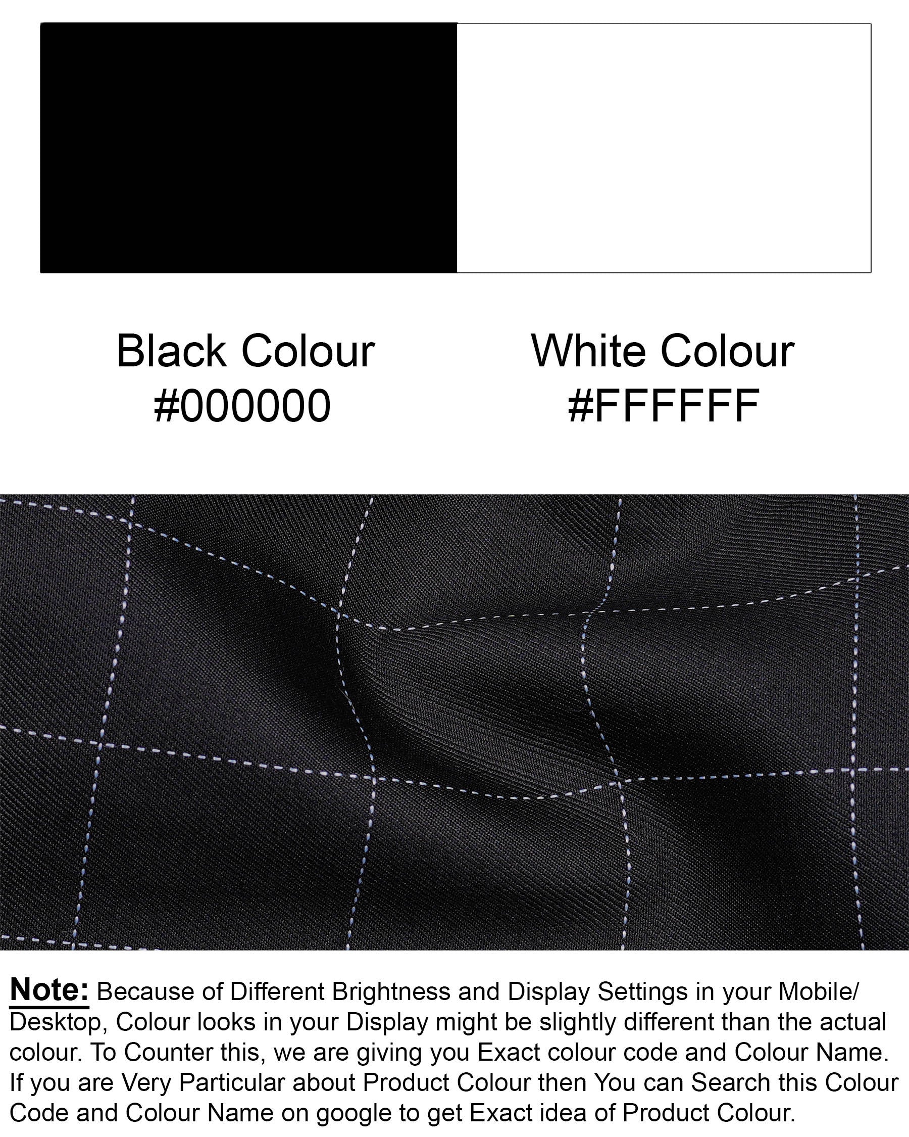 Jade Black windowpane Cross Placket Bandhgala Suit