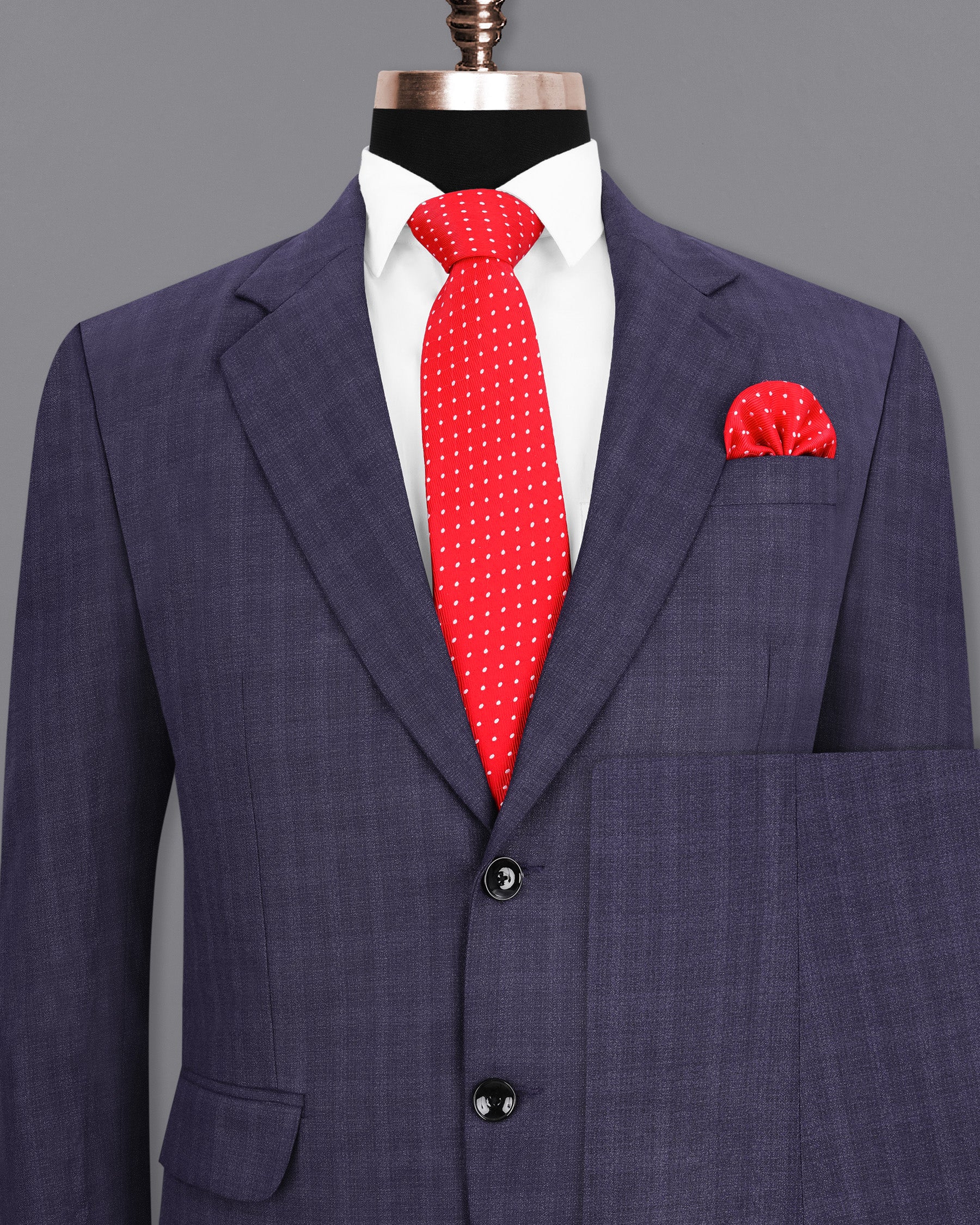 Martinique Blue Subtle Checkered Single Breasted Suit