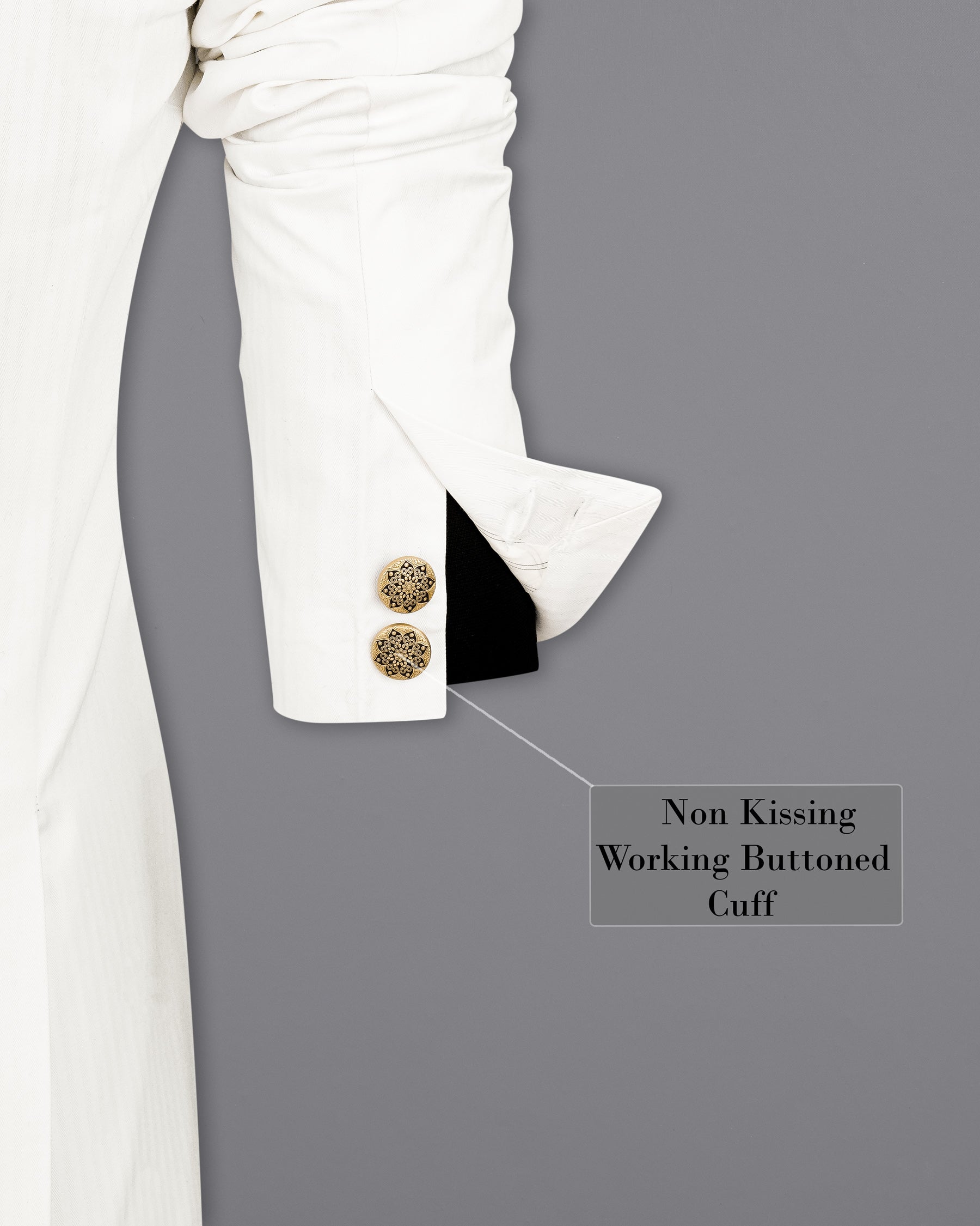Bright White Cross-Placket Bandhgala Premium Cotton Suit