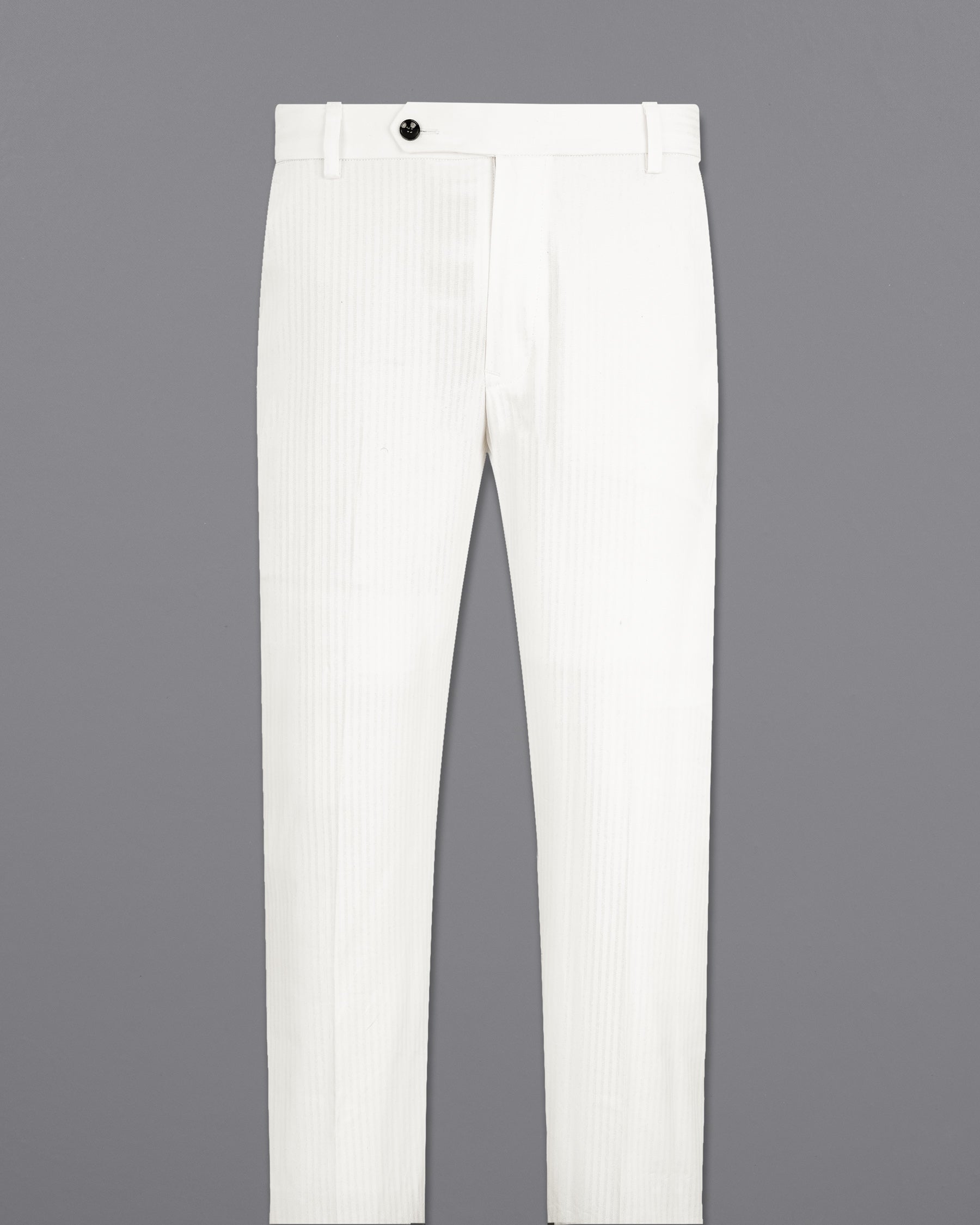 Bright White Cross-Placket Bandhgala Premium Cotton Suit
