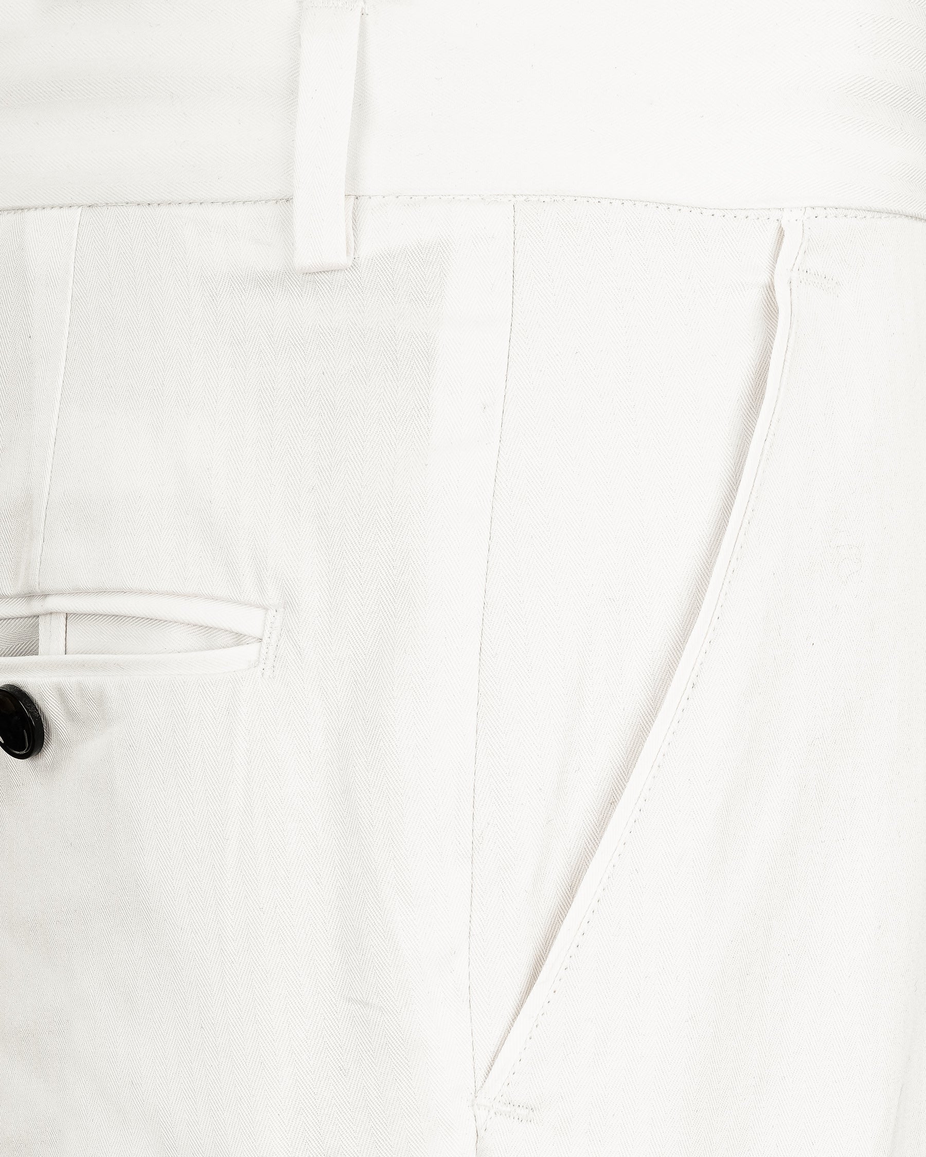 Bright White Cross-Placket Bandhgala Premium Cotton Suit