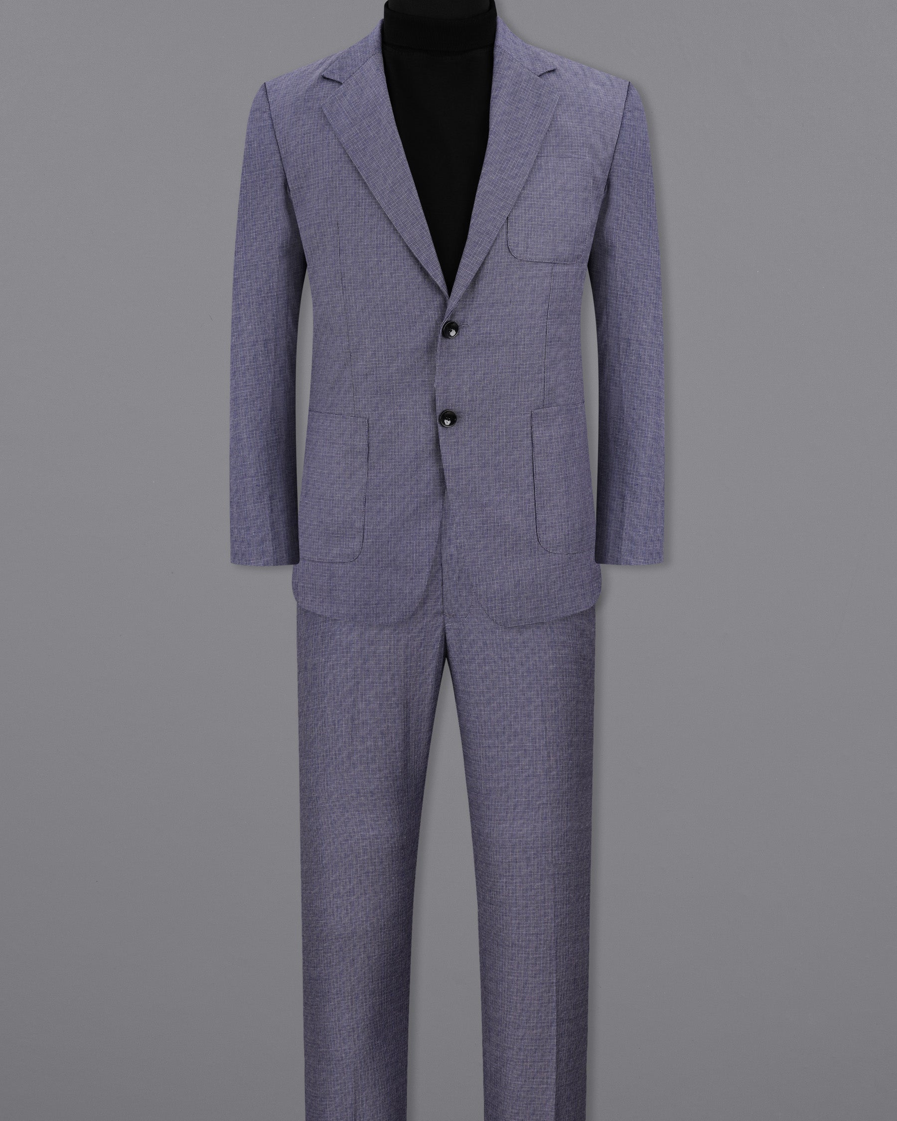 Gun Powder Blue Single Breasted Sports Suit