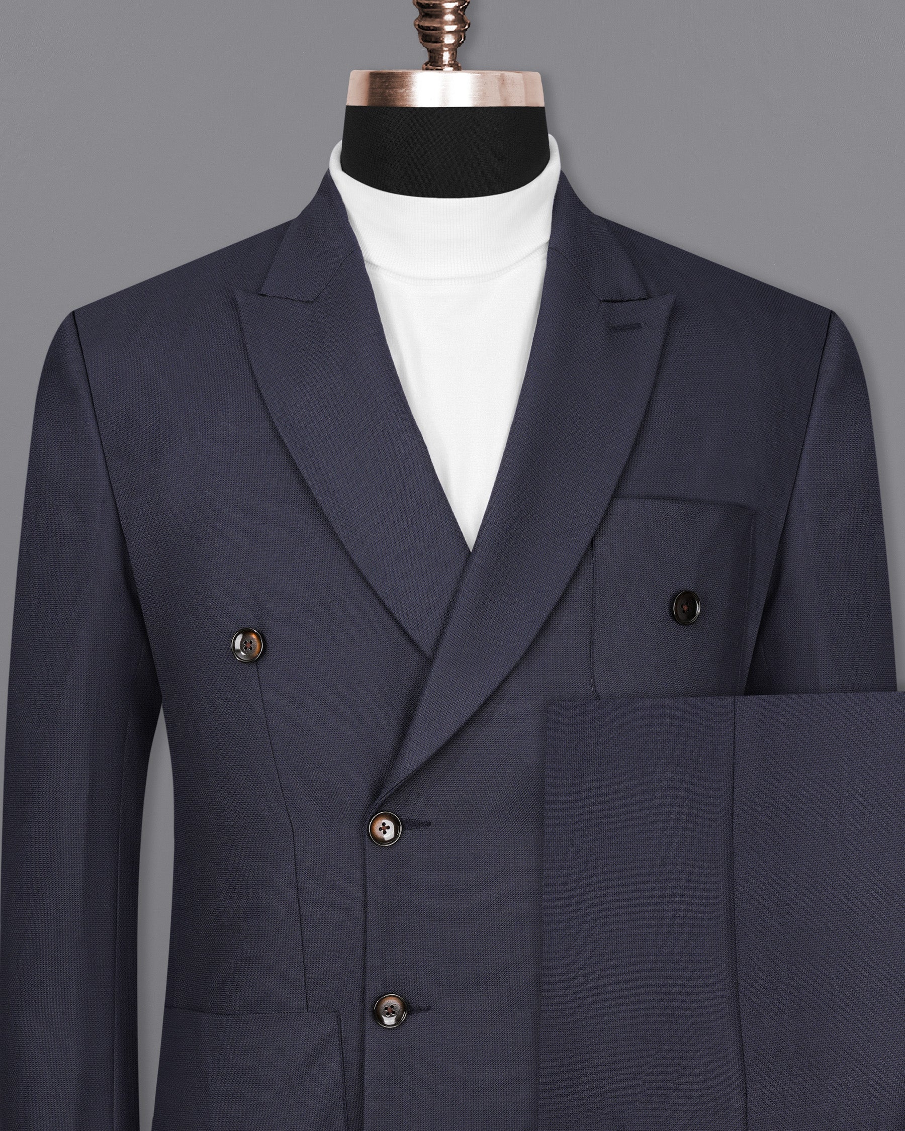 Bleached Cedar Blue Double Breasted Sports Suit