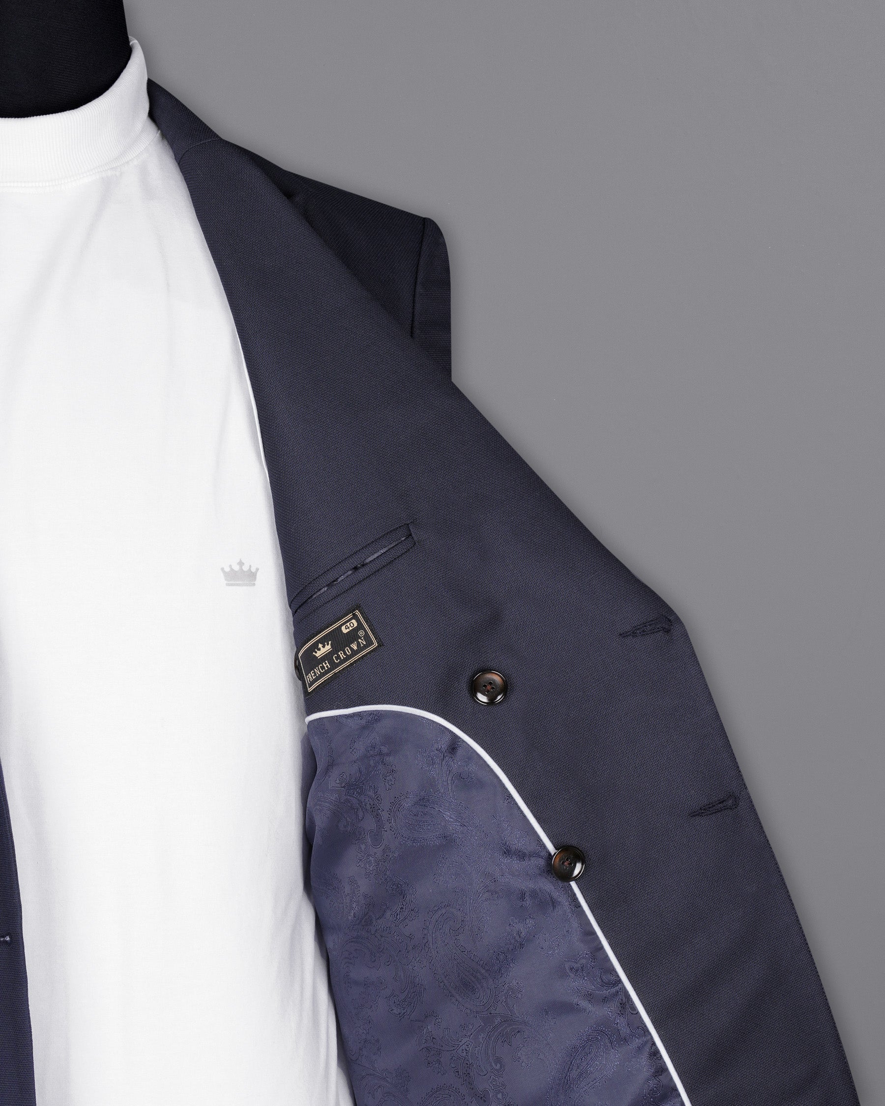 Bleached Cedar Blue Double Breasted Sports Suit