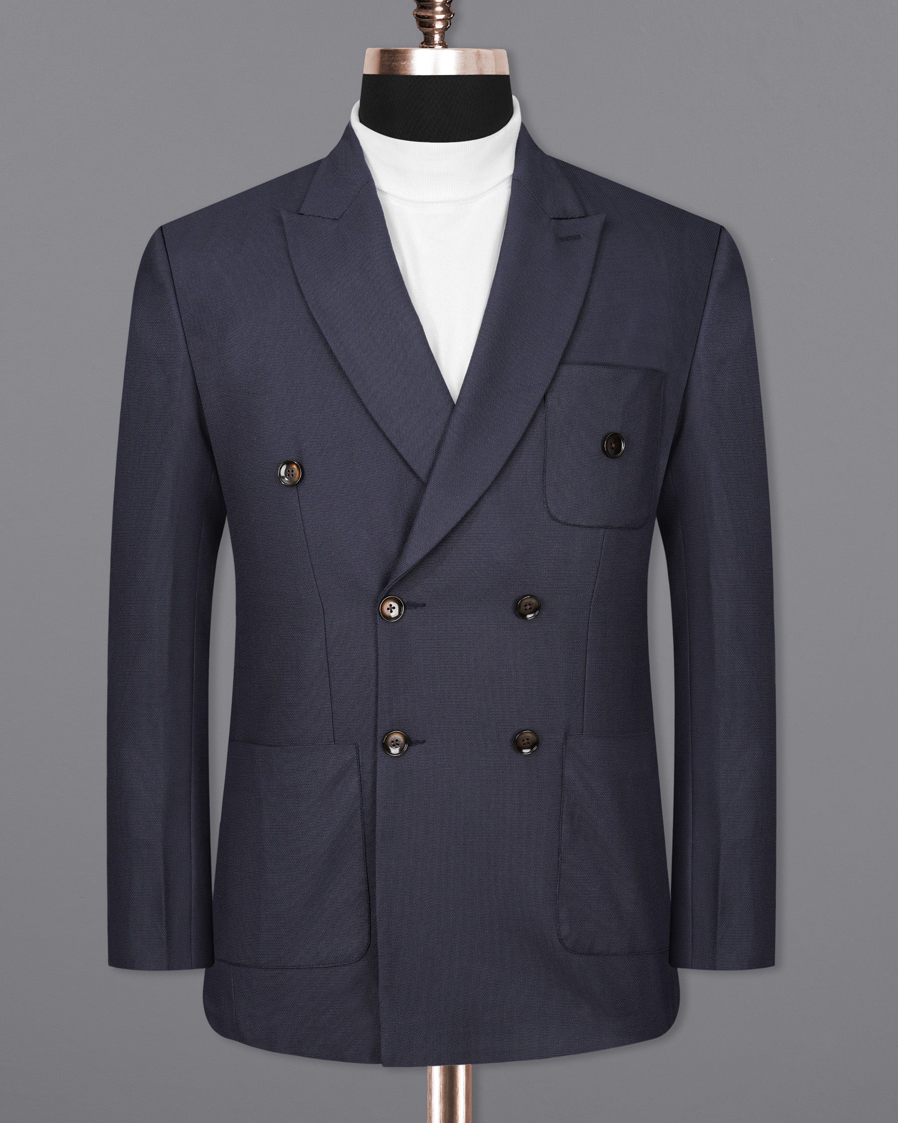 Bleached Cedar Blue Double Breasted Sports Suit