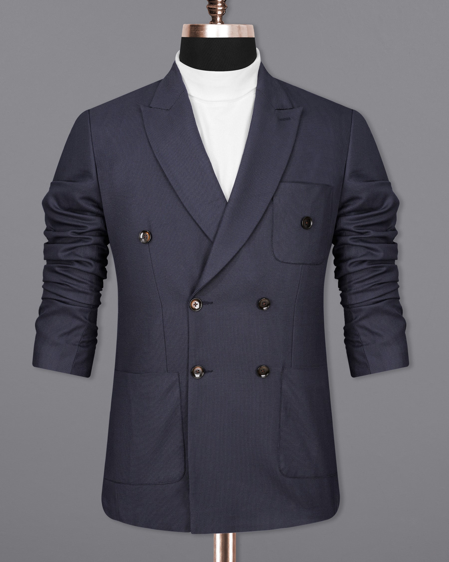 Bleached Cedar Blue Double Breasted Sports Suit