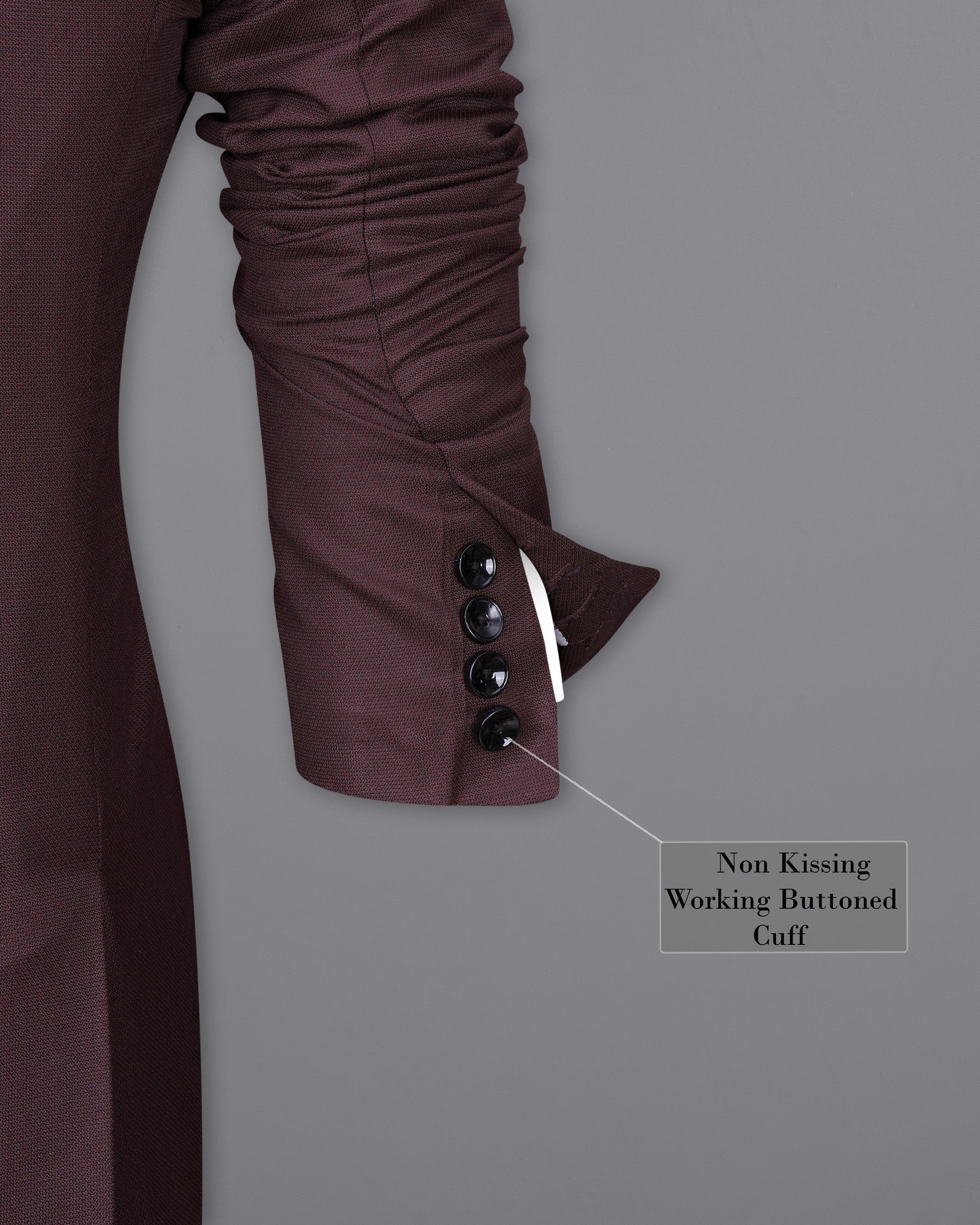 Taupe Maroon Single Breasted Suit
