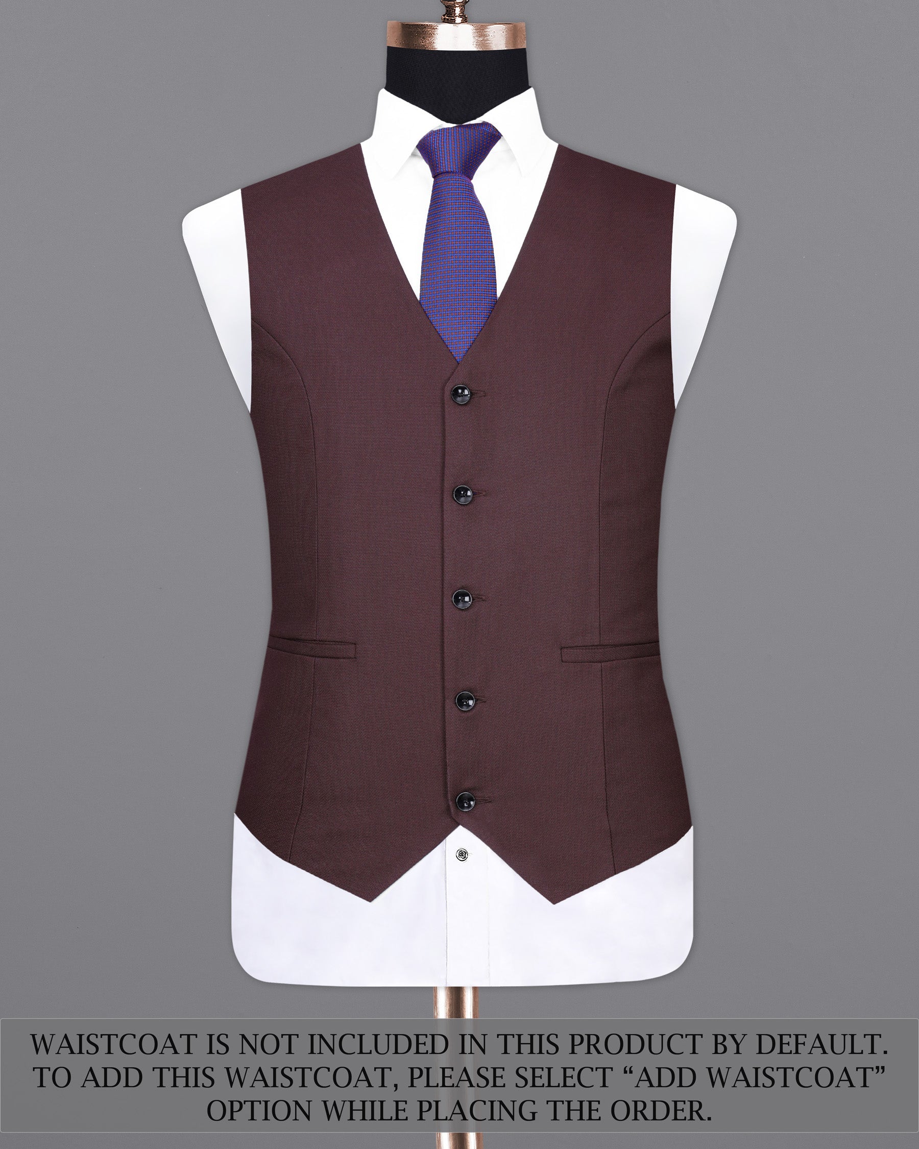 Taupe Maroon Single Breasted Suit