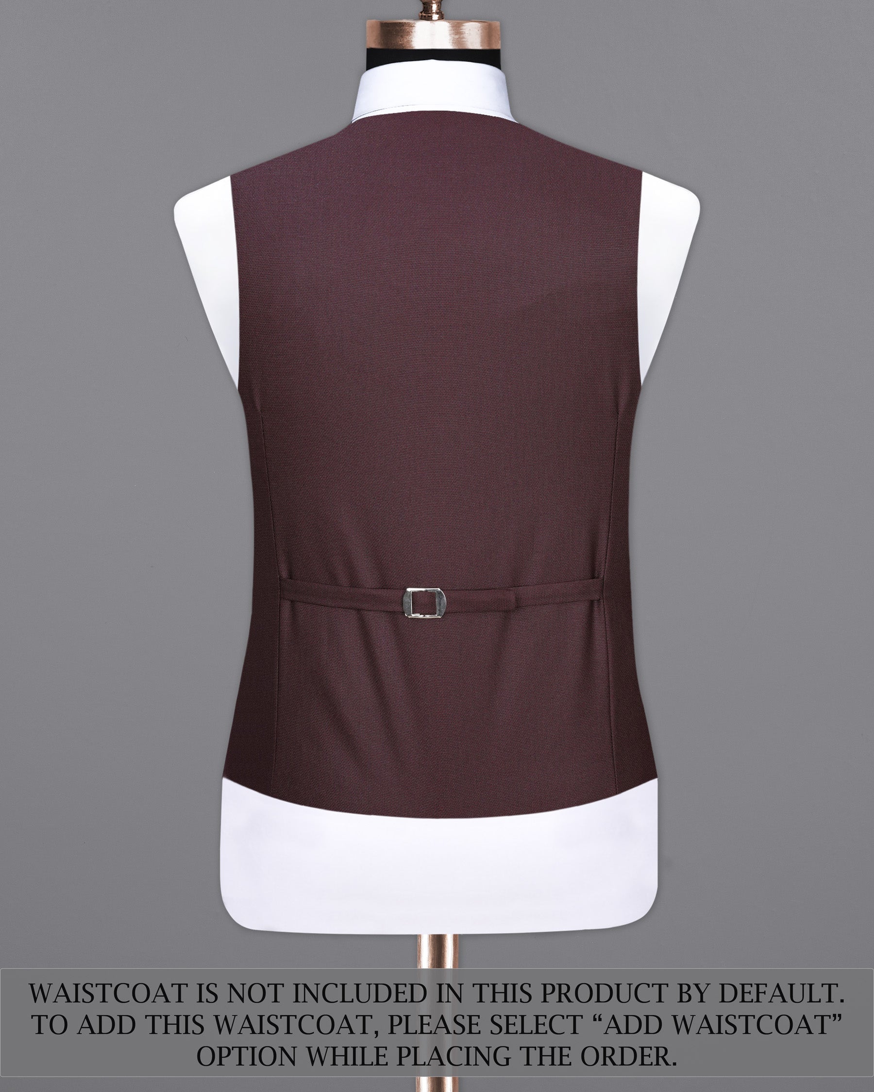 Taupe Maroon Single Breasted Suit