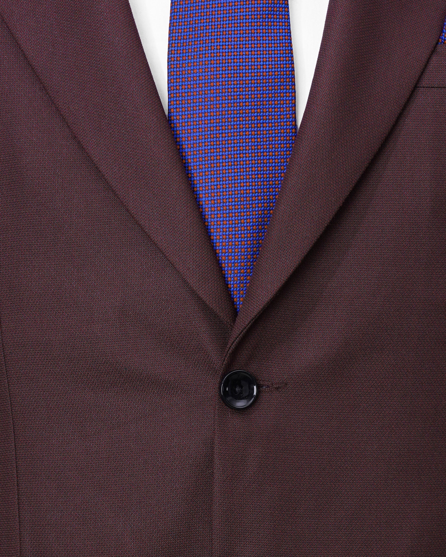 Taupe Maroon Single Breasted Suit