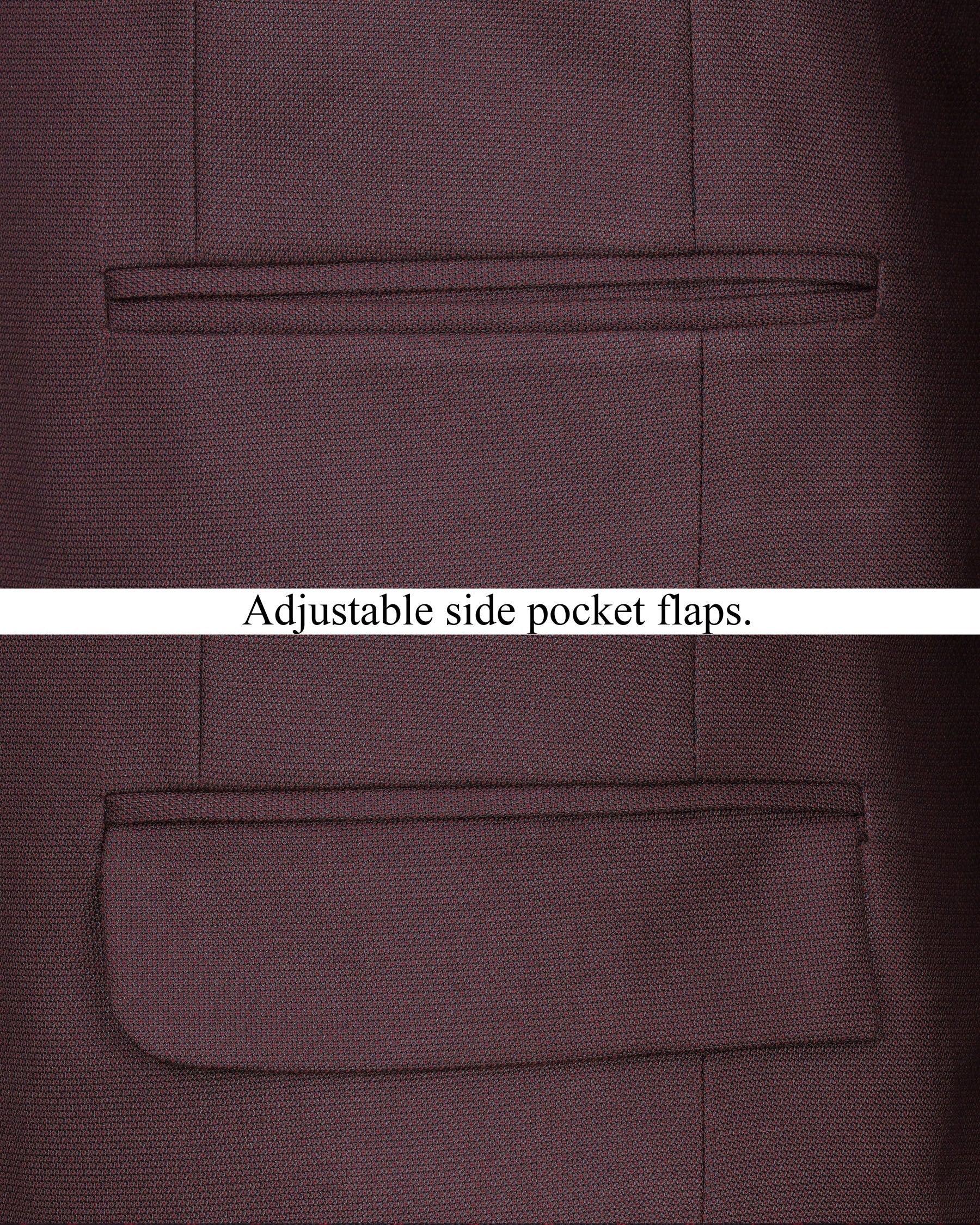 Taupe Maroon Single Breasted Suit