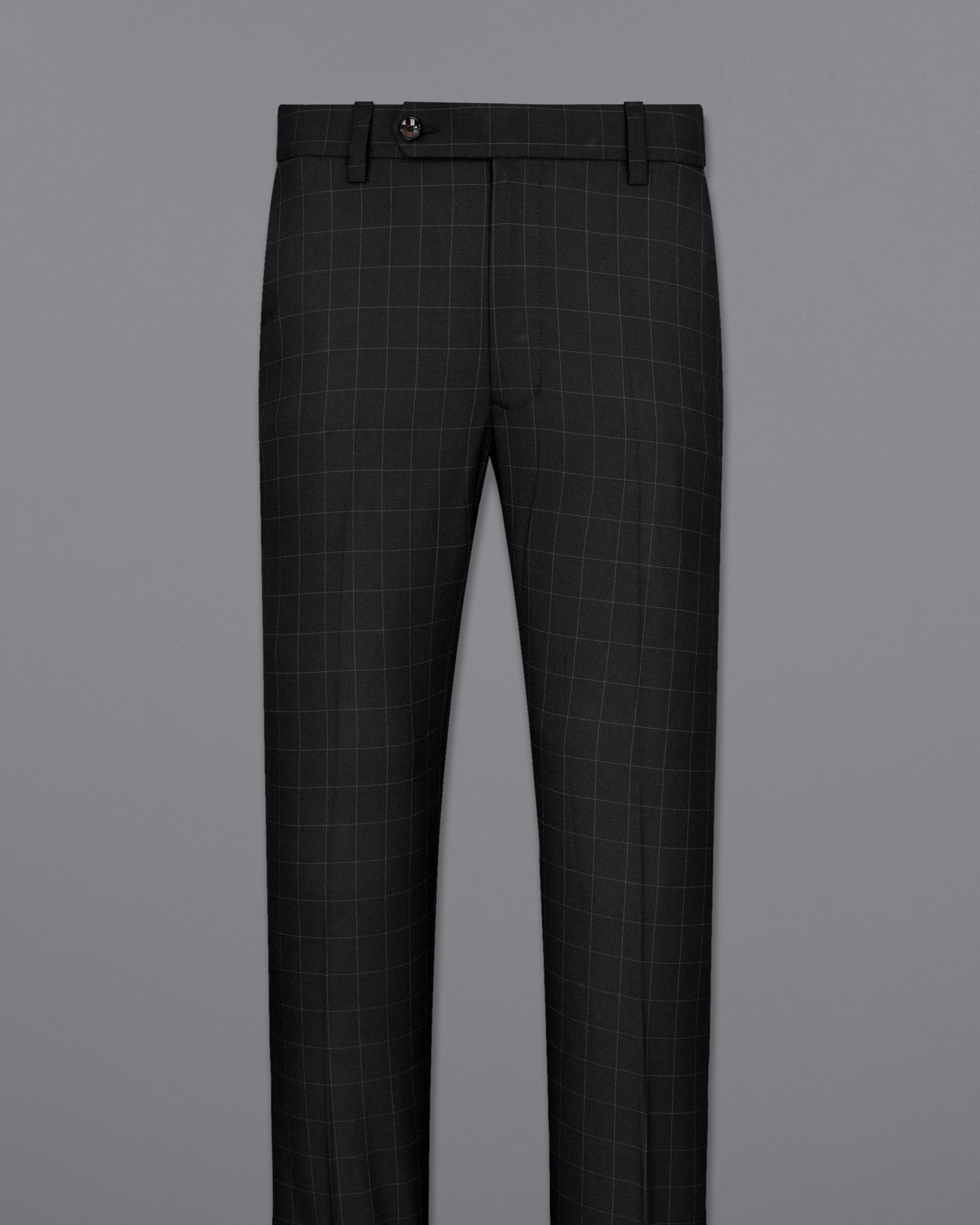 Zeus Black Windowpane Double Breasted Suit