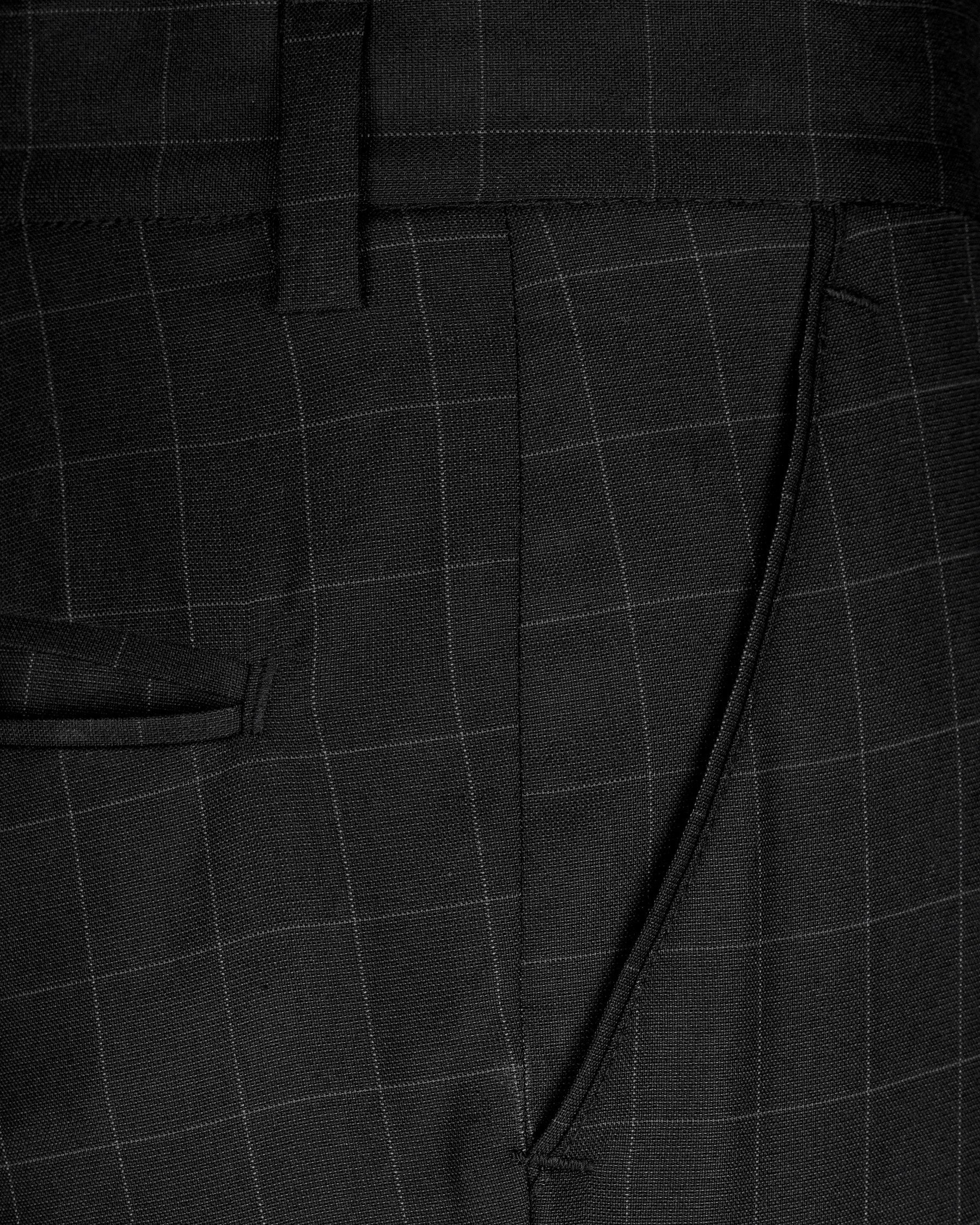 Zeus Black Windowpane Double Breasted Suit