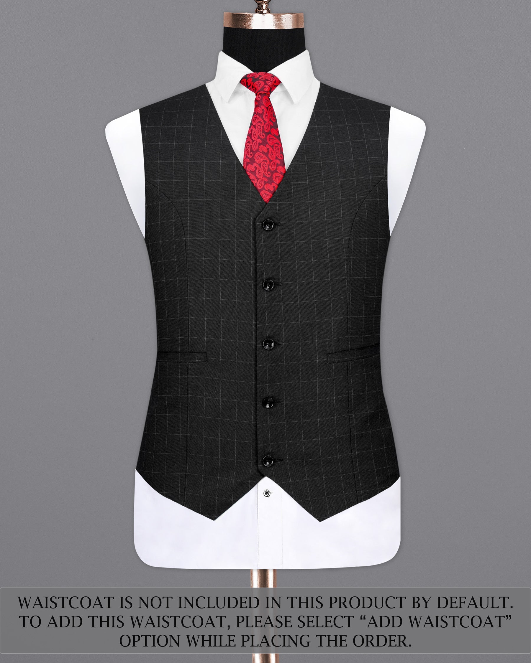 Zeus Black Windowpane Double Breasted Suit