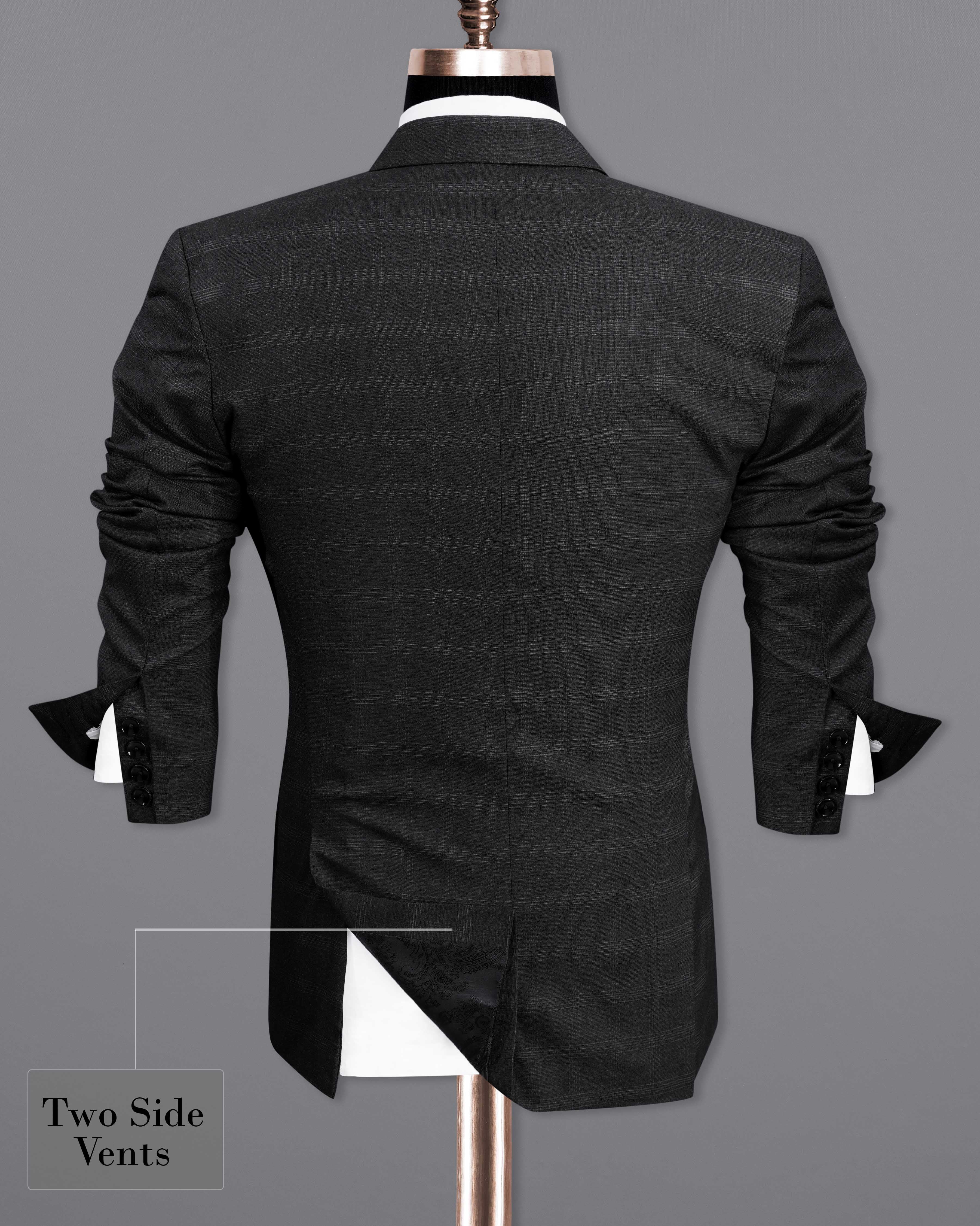 Thunder Black Plaid Single Breasted Suit