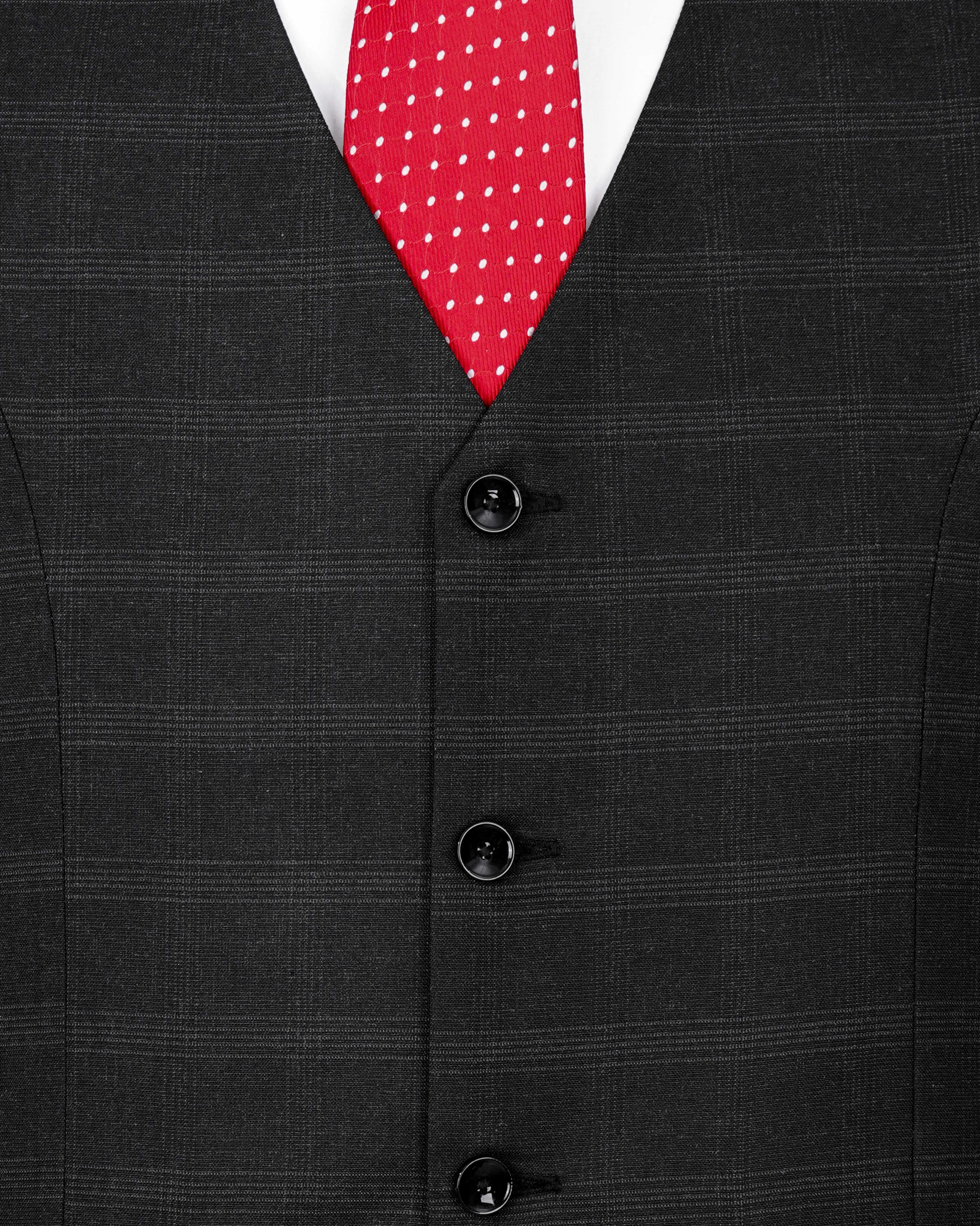 Thunder Black Plaid Single Breasted Suit