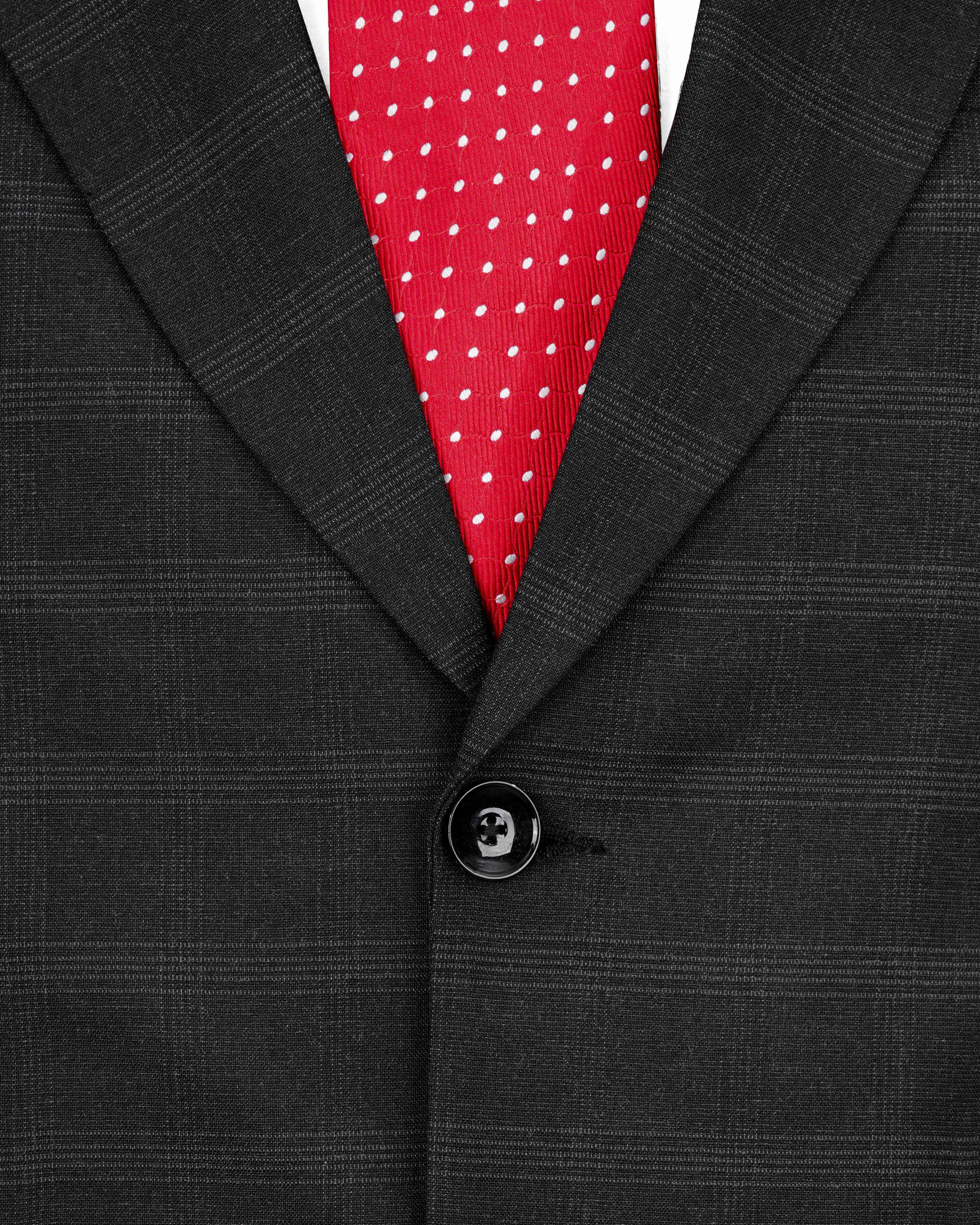 Thunder Black Plaid Single Breasted Suit