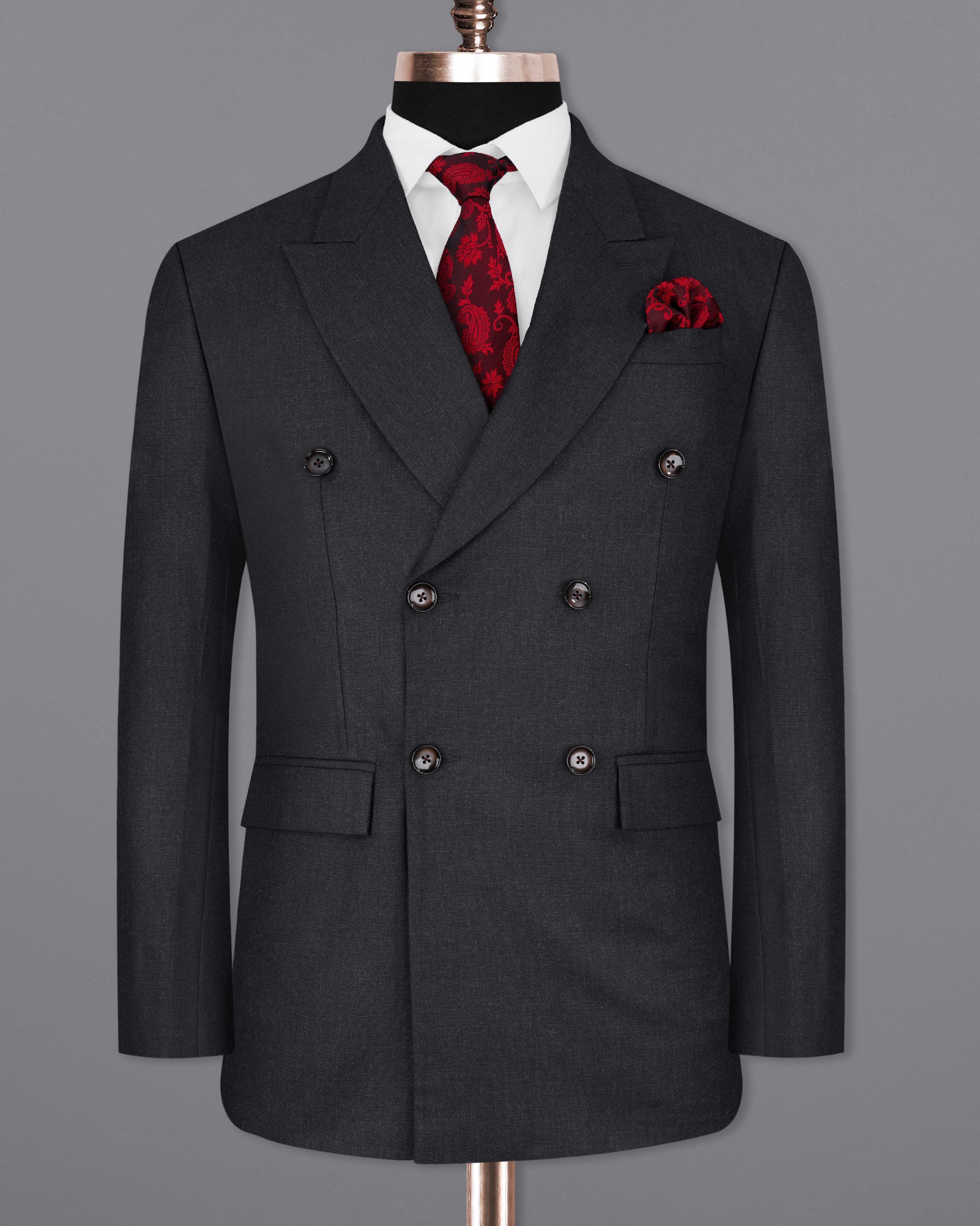 Mirage Black Double Breasted Suit