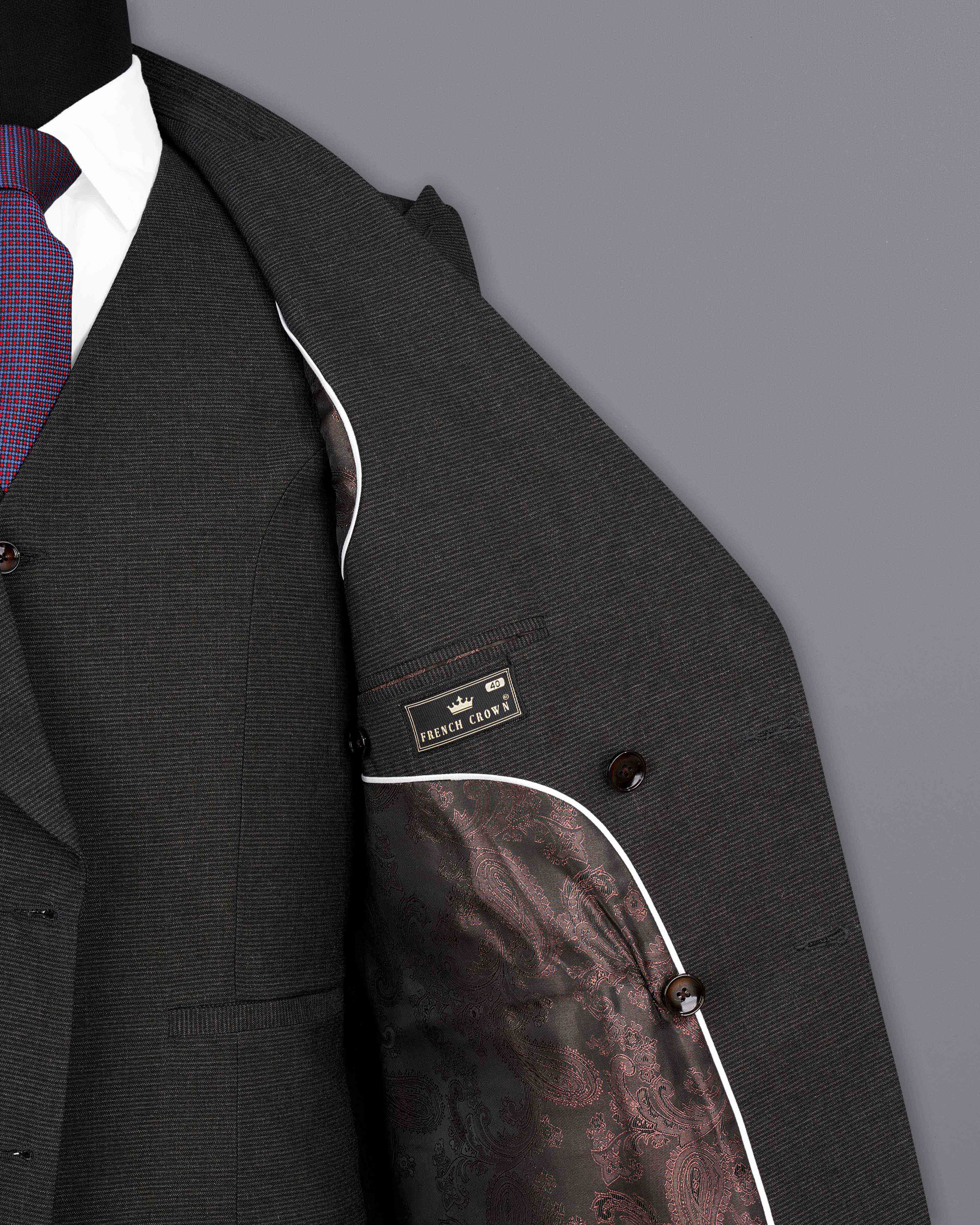 Piano Gray Double Breasted Suit