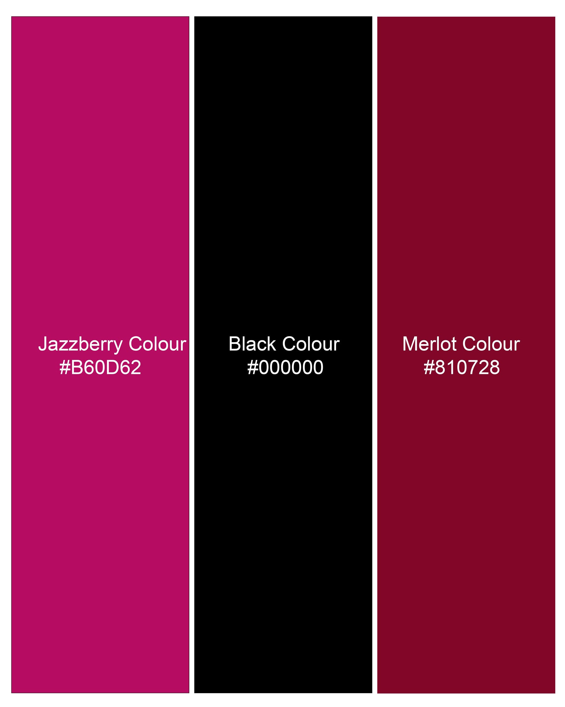 Half-Black and Half Jazzberry Pink Checkered Single-Breasted Premium Cotton Designer Suit