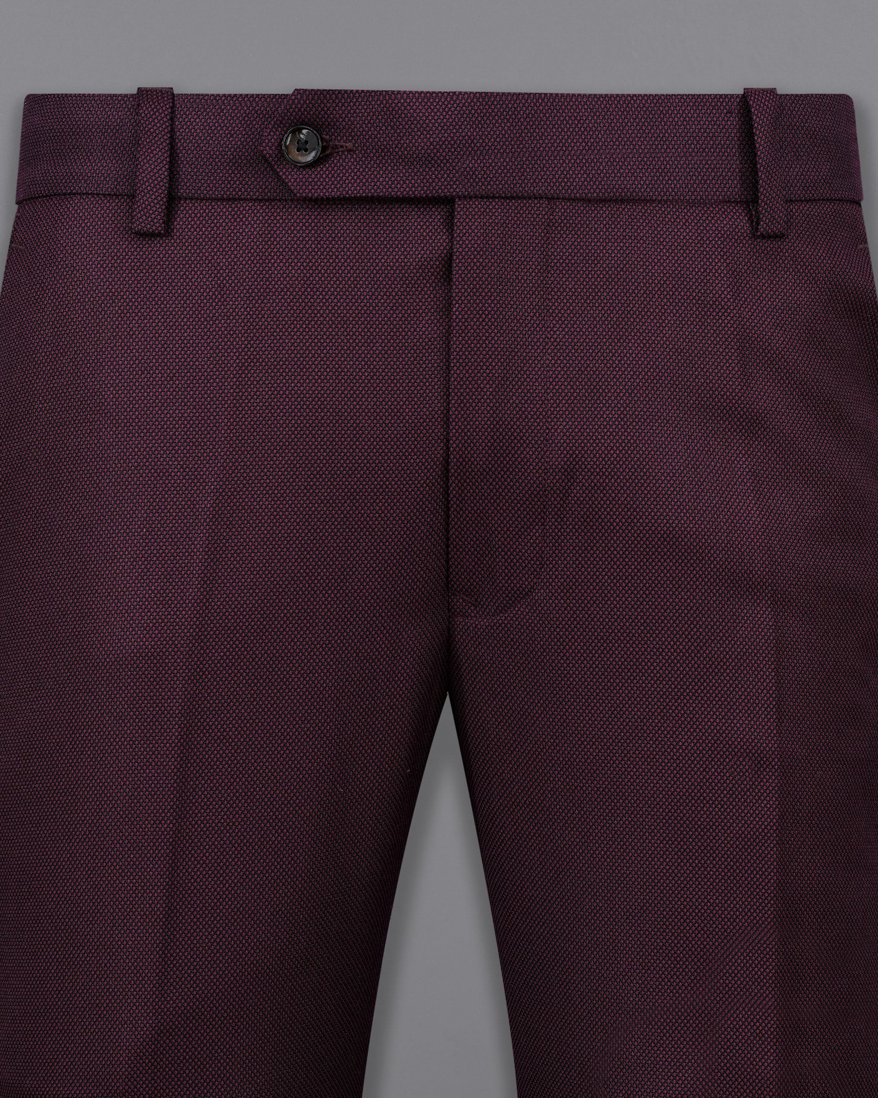 Eclipse Maroon Double Breasted Designer Suit with Belt Closure