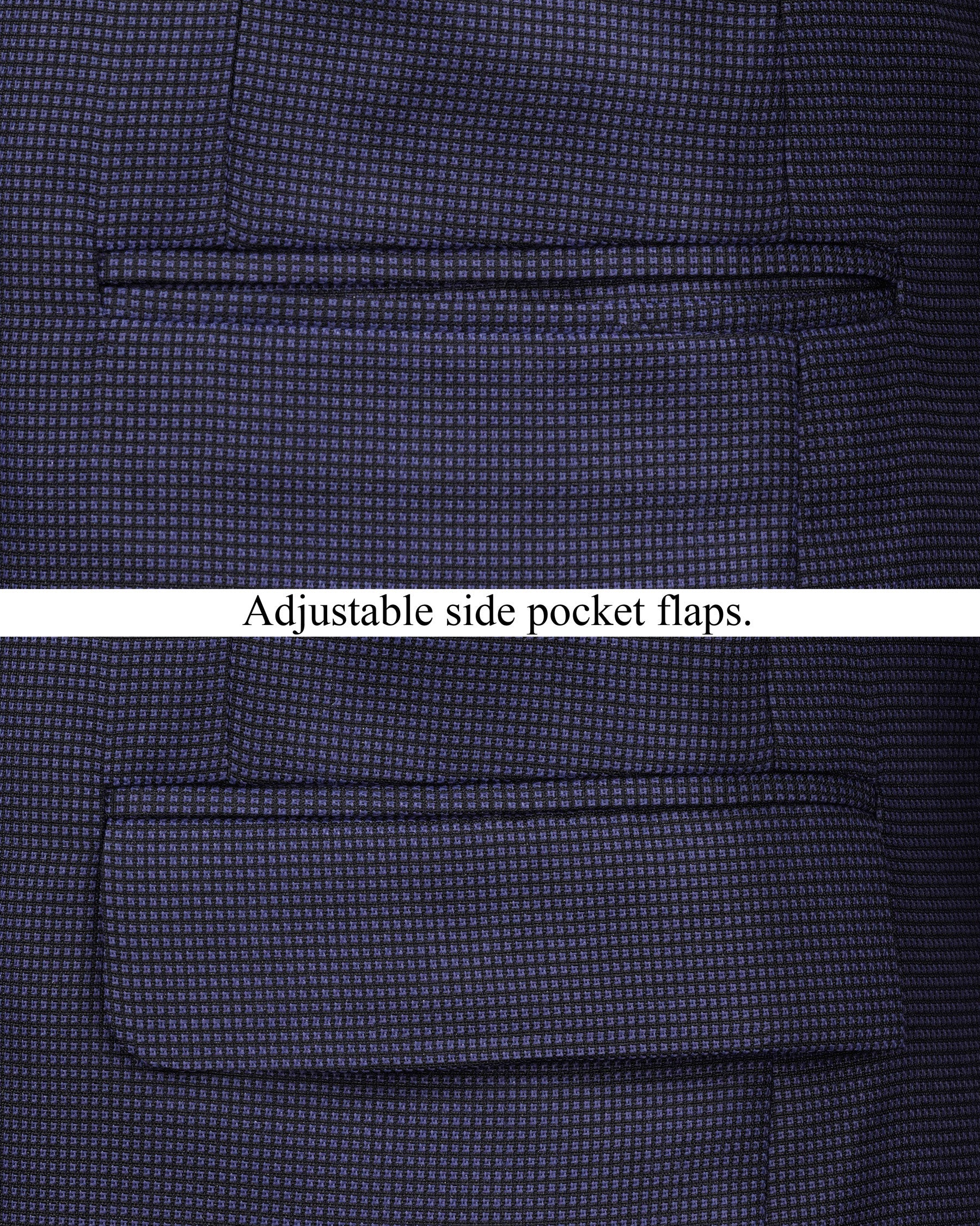 Ebony Clay Blue Cross Placket Bandhgala Suit