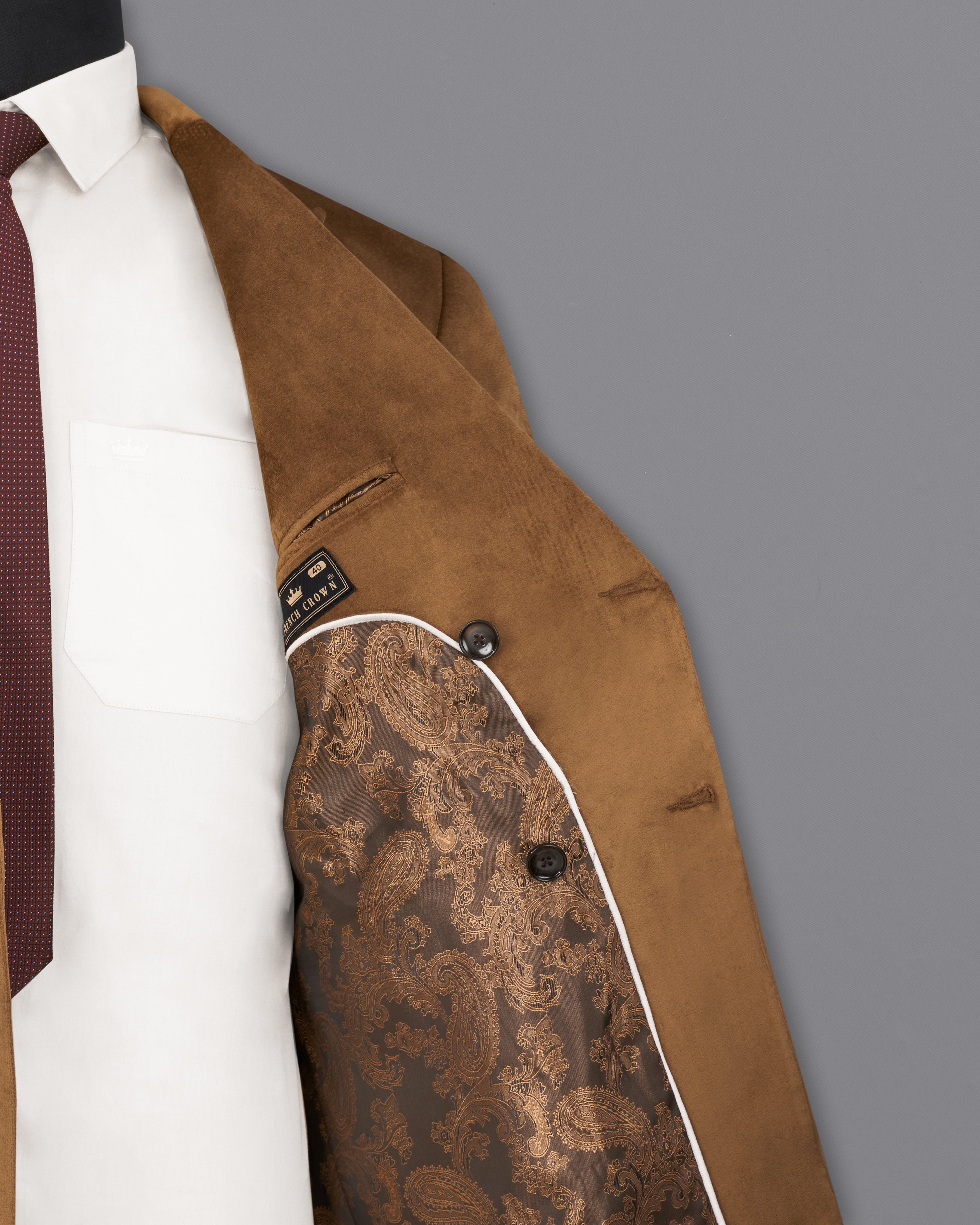 Nutmeg Brown Double Breasted Premium Velvet Designer Suit ST2205-DB-36, ST2205-DB-38, ST2205-DB-40, ST2205-DB-42, ST2205-DB-44, ST2205-DB-46, ST2205-DB-48, ST2205-DB-50, ST2205-DB-52, ST2205-DB-54, ST2205-DB-56, ST2205-DB-58, ST2205-DB-60