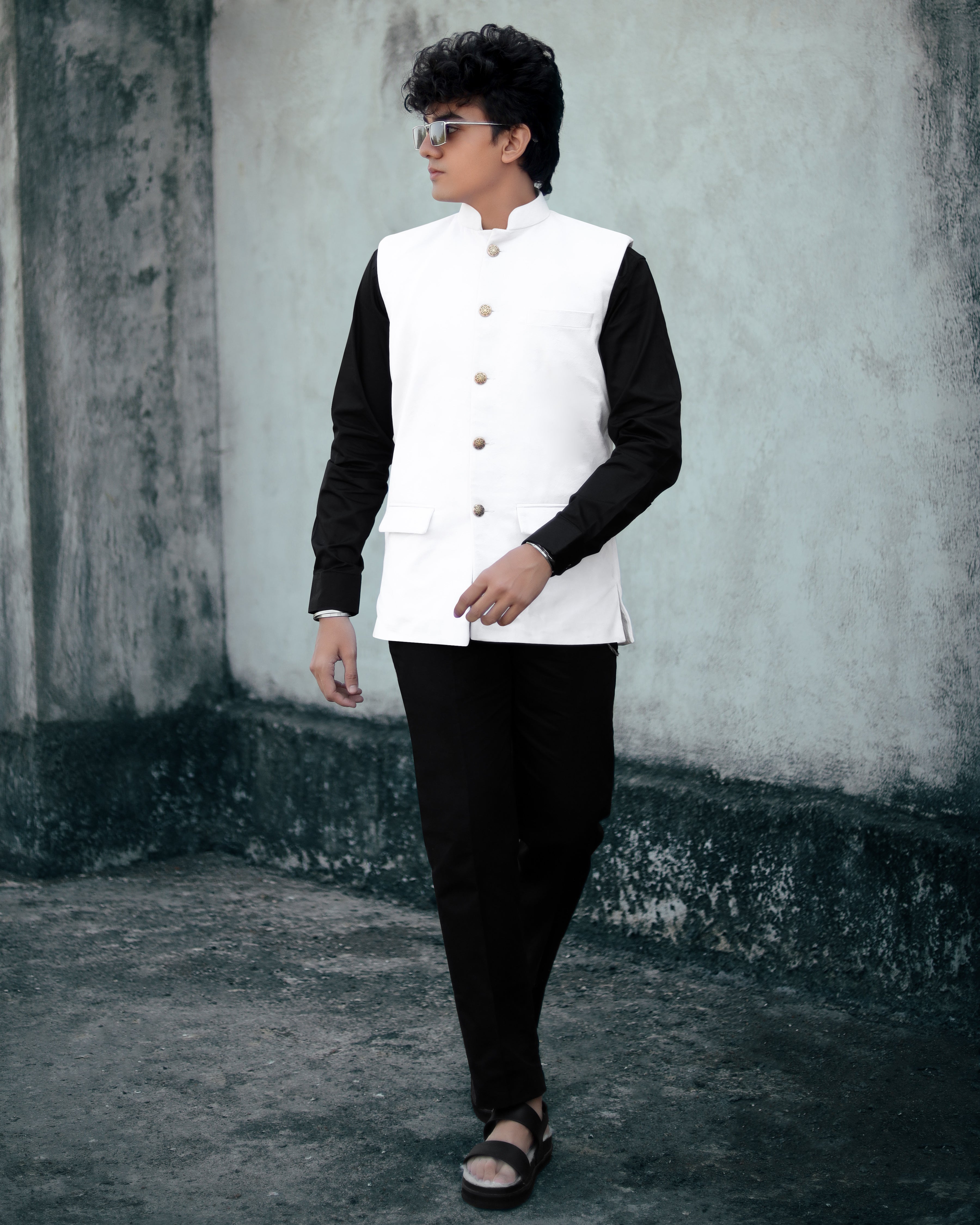 Bright White Single Breasted Premium Velvet Designer Suit