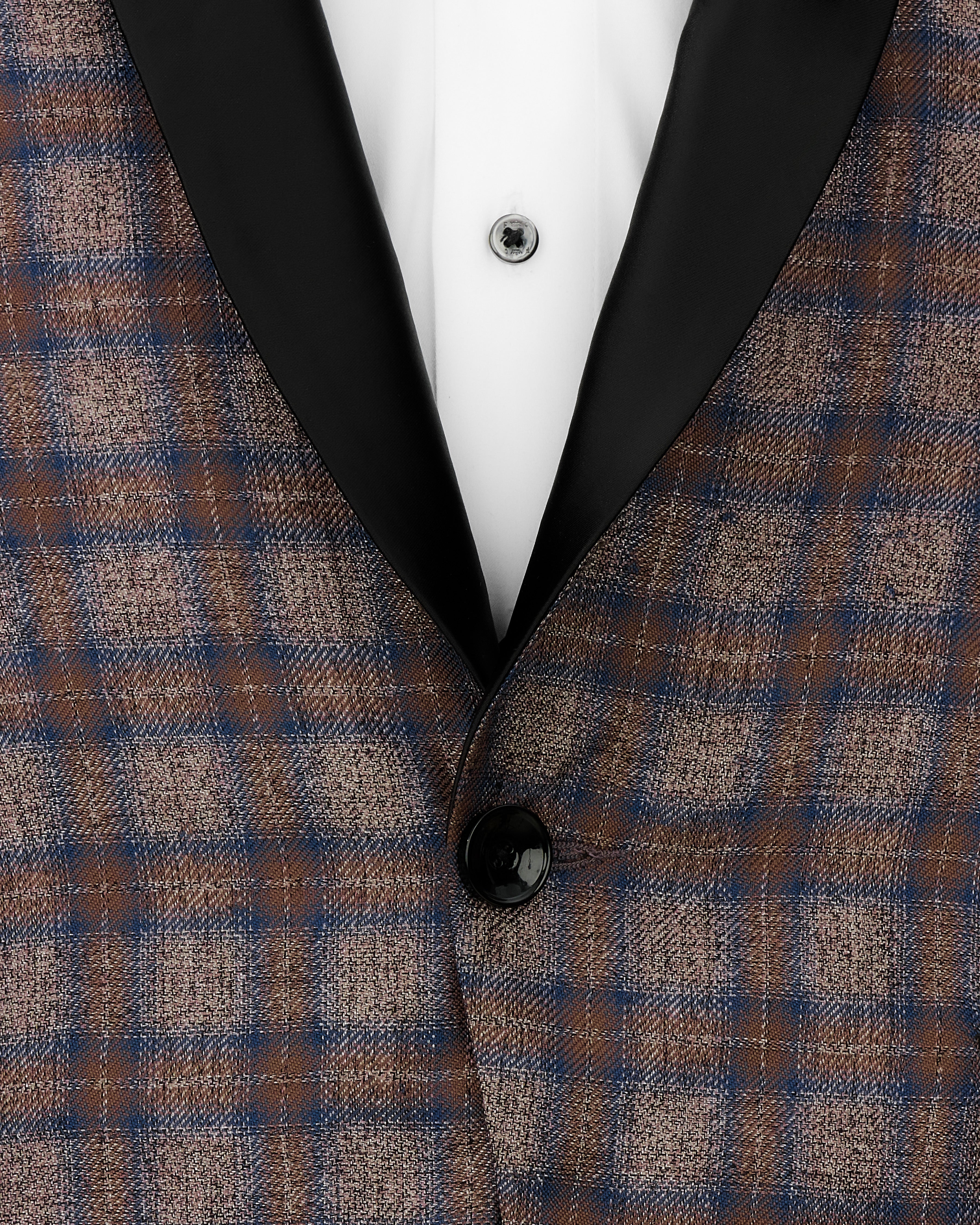 Hurricane Brown Plaid Tuxedo Designer Suit with Shawl ST2336-BKL-D241-36, ST2336-BKL-D241-38, ST2336-BKL-D241-40, ST2336-BKL-D241-42, ST2336-BKL-D241-44, ST2336-BKL-D241-46, ST2336-BKL-D241-48, ST2336-BKL-D241-50, ST2336-BKL-D241-52, ST2336-BKL-D241-54, ST2336-BKL-D241-56, ST2336-BKL-D241-58, ST2336-BKL-D241-60