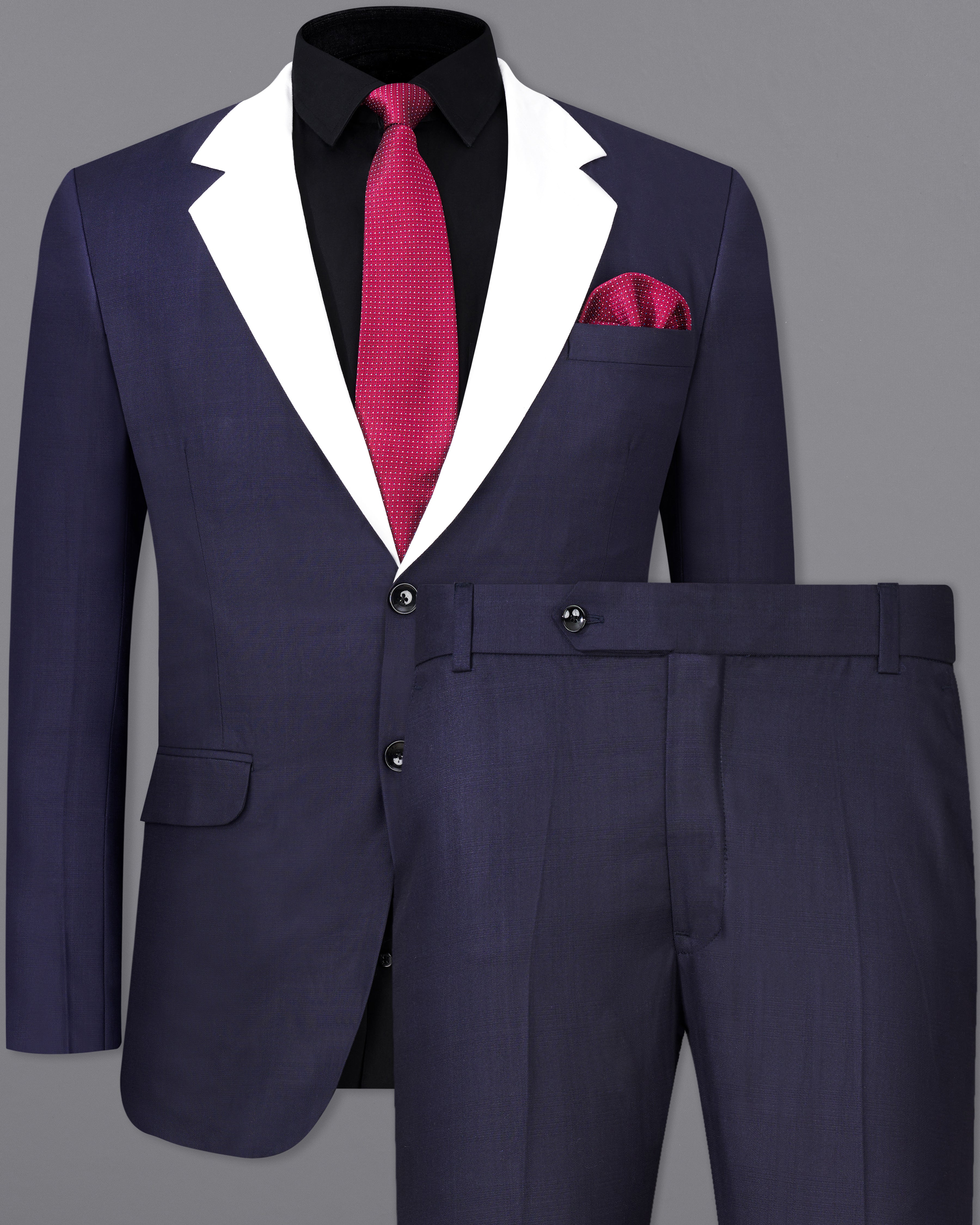 Mirage Navy Blue with White Lapels Single Breasted Suit ST2366-SB-D186-36, ST2366-SB-D186-38, ST2366-SB-D186-40, ST2366-SB-D186-42, ST2366-SB-D186-44, ST2366-SB-D186-46, ST2366-SB-D186-48, ST2366-SB-D186-50, ST2366-SB-D186-52, ST2366-SB-D186-54, ST2366-SB-D186-56, ST2366-SB-D186-58, ST2366-SB-D186-60