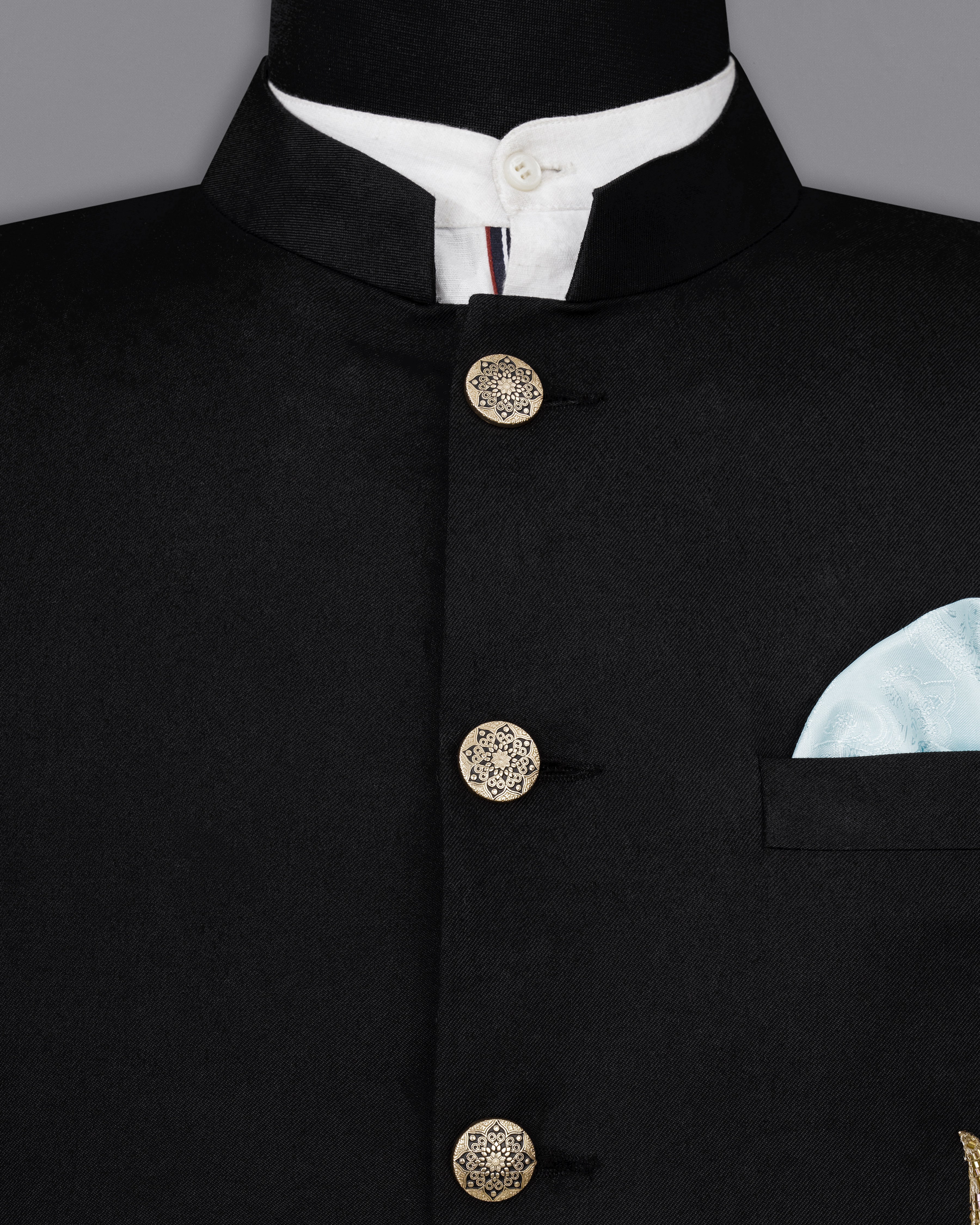 Jade Black with Camel Golden Bird Embroidered Bandhgala Designer Suit ST2379-D219-36, ST2379-D219-38, ST2379-D219-40, ST2379-D219-42, ST2379-D219-44, ST2379-D219-46, ST2379-D219-48, ST2379-D219-50, ST2379-D219-52, ST2379-D219-54, ST2379-D219-56, ST2379-D219-58, ST2379-D219-60